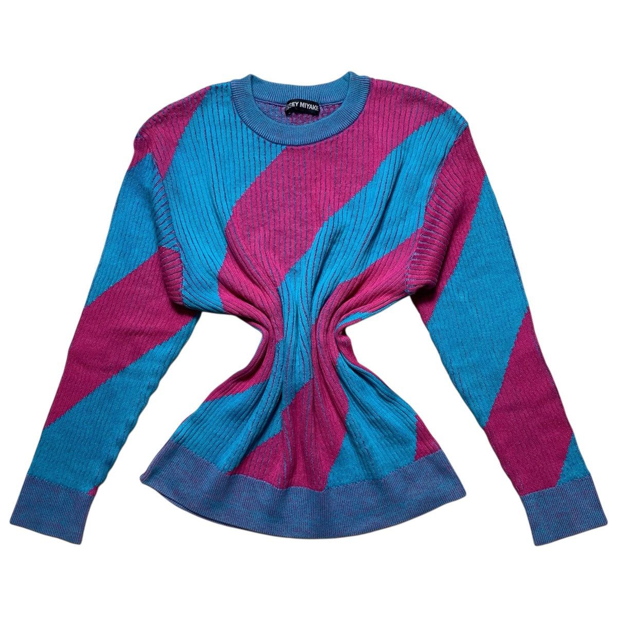 Issey Miyake Vtg Issey Miyake Knit Magenta Blue Sweater Size US M / EU 48-50 / 2 - 6 Thumbnail