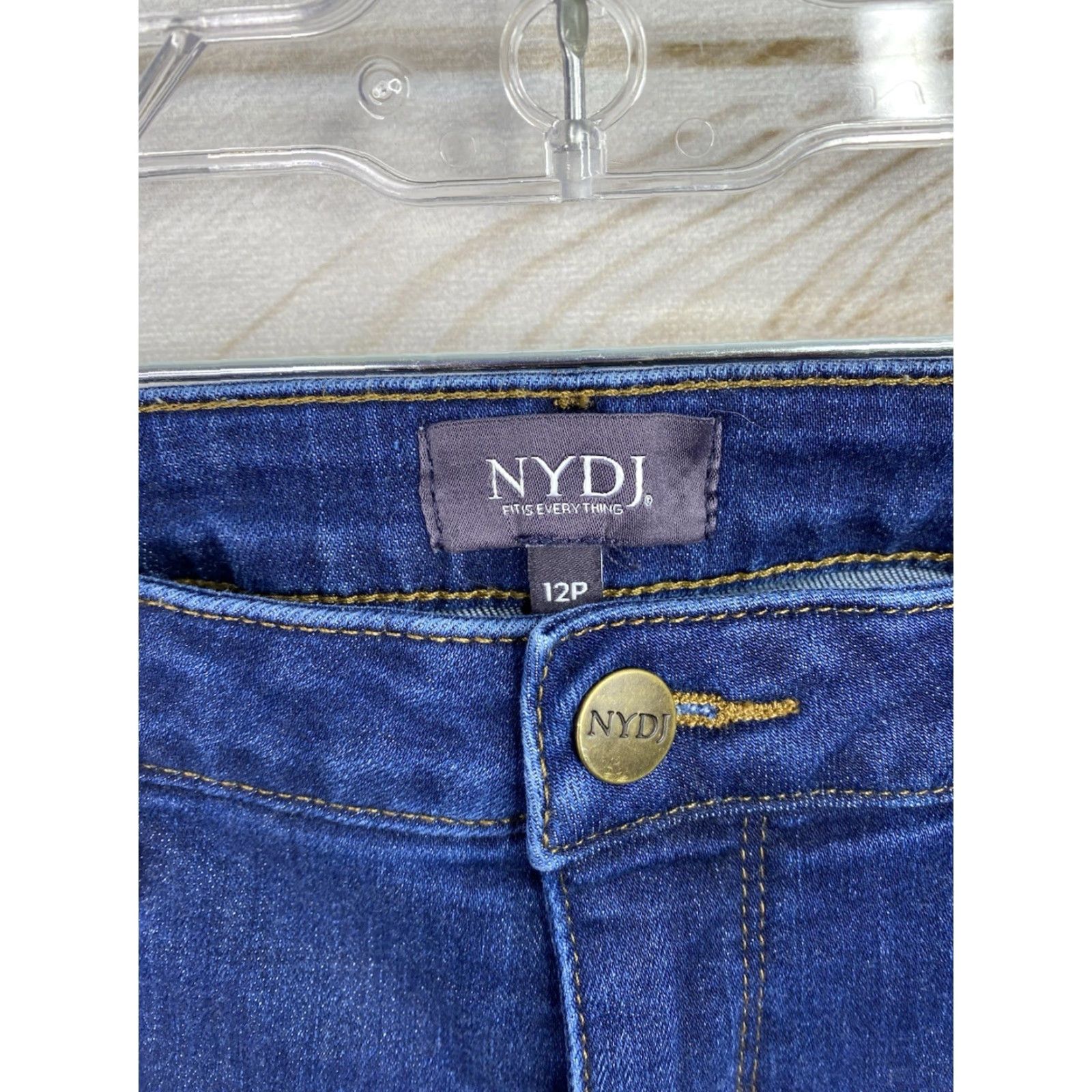 NYDJ NYDJ Ami Jeans Womens 12P Skinny 5-Pocket Denim Dark Blue Stretch Mid Rise Petite - USA Brand NYDJ - Jeans Size 34" / US 12 / IT 48 - 3 Thumbnail