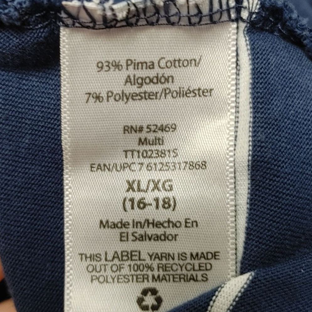 Other Time And Tru Women's Navy Blue + White Stripped Tee Size XL / US 12-14 / IT 48-50 - 4 Thumbnail