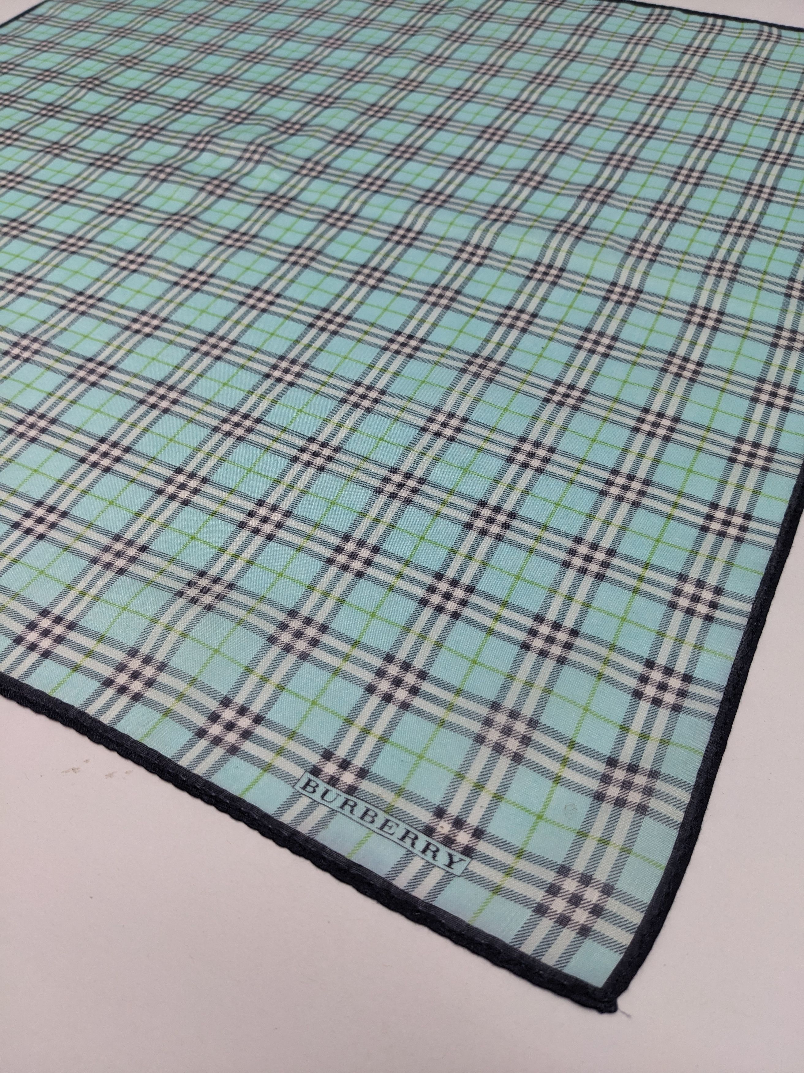 Burberry VINTAGE BURBERRU PLAID AQUA BLUE NOVA CHECK Size ONE SIZE - 2 Thumbnail