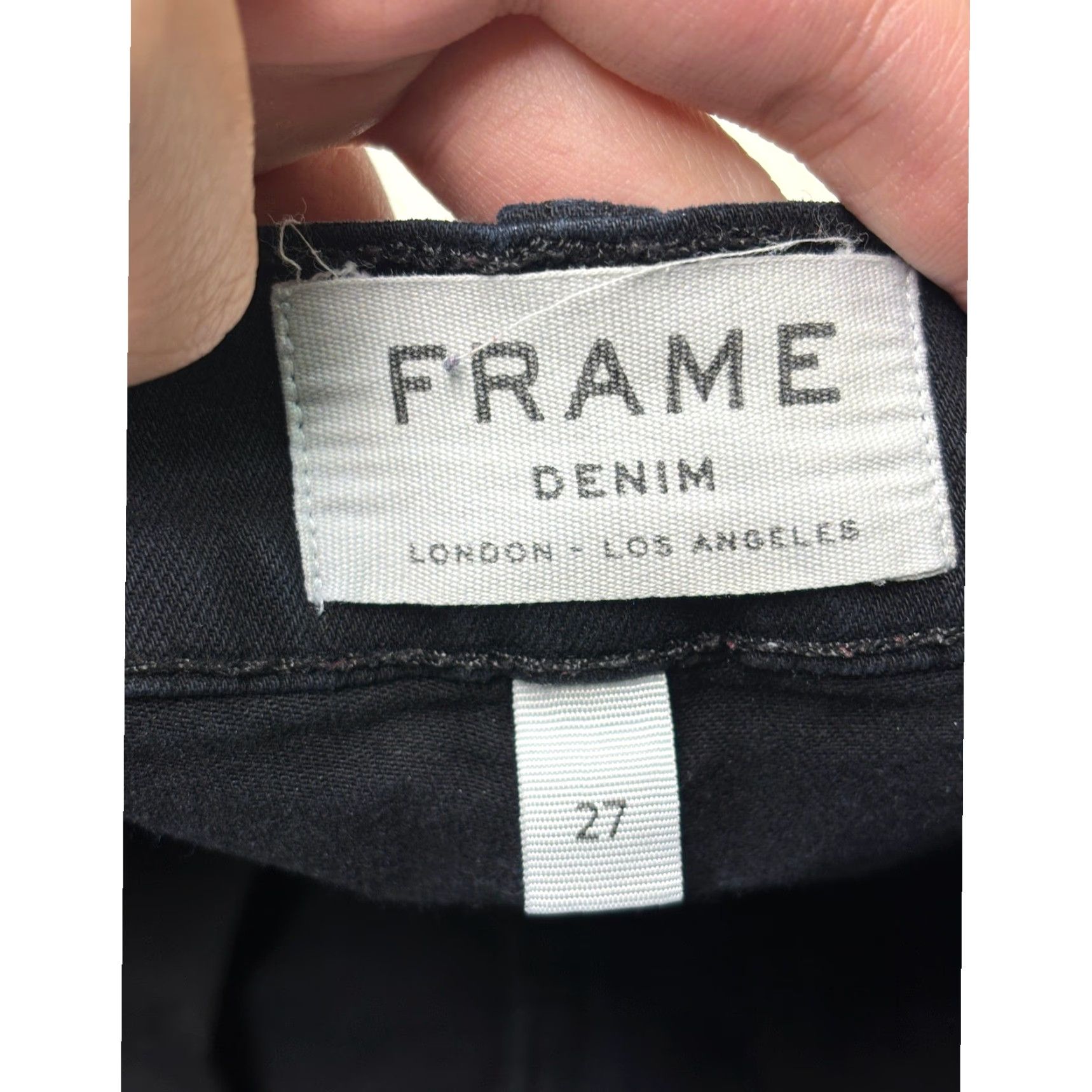 Frame FRAME Le Skinny de Jeanne Film Noir Skinny Jeans Women 27X28 Dark Wash Denim Slim Pockets Zipper Button 5-Pocket Classic FRAME Denim Womens Jeans Size 27" / US 4 / IT 40 - 5 Thumbnail
