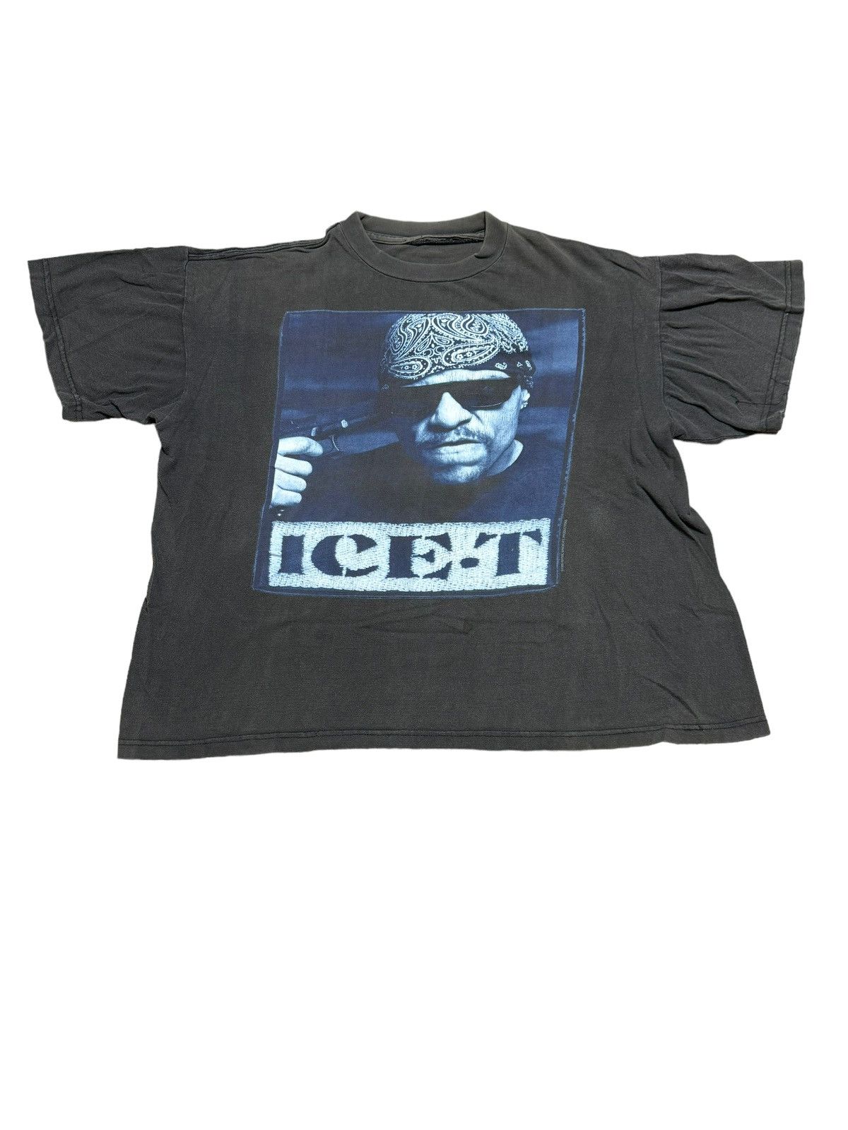 image of Band Tees x Rap Tees Vintage Rap Tee Ice-T 1995 Rhyme Syndicate Phototee Icecube in Black (Size XL)