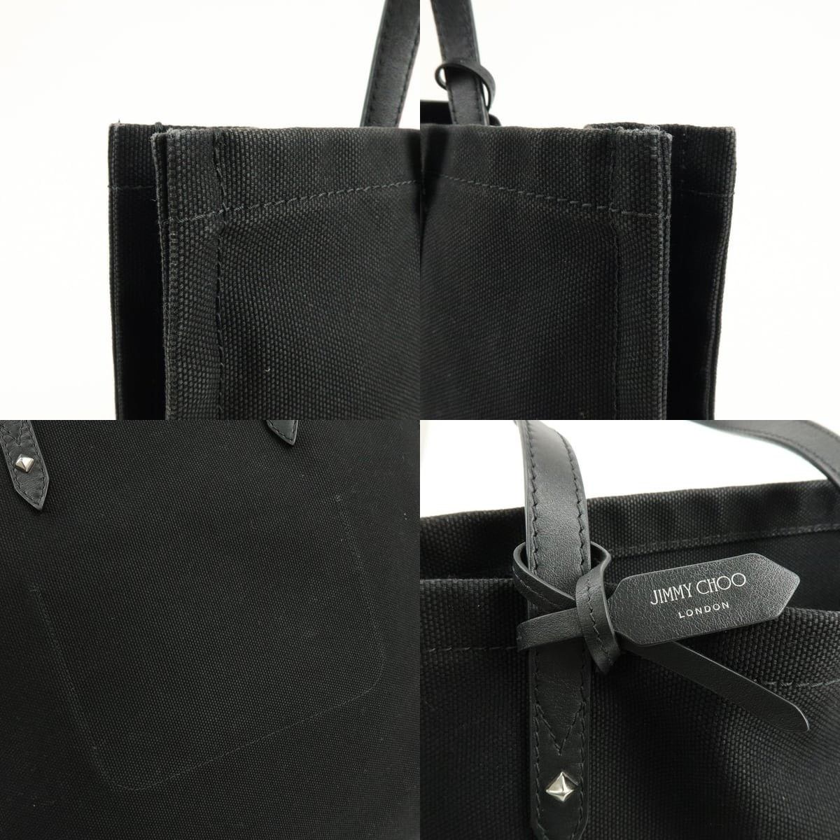 Jimmy Choo Jimmy Choo Logo Canvas Tote Black Size ONE SIZE - 6 Thumbnail