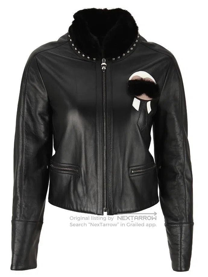 Fendi Fendi Karl Lagerfeld Fox Fur Collar Lamb Leather Jacket Size XS / US 0-2 / IT 36-38 - 1 Thumbnail