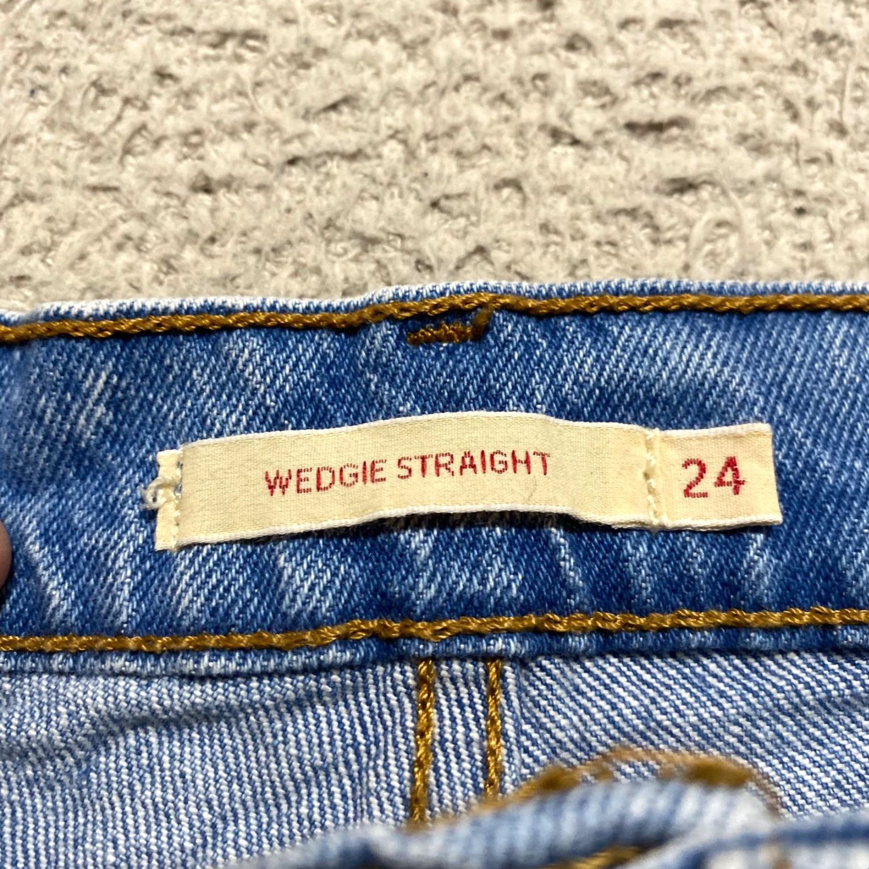 Levi's VINTAGE Levi's Jeans Womens 24 Blue Denim Wedgie Straight Button Fly Acid Wash 90s Style Jeans Womens Size 42" / US 20 - 3 Thumbnail