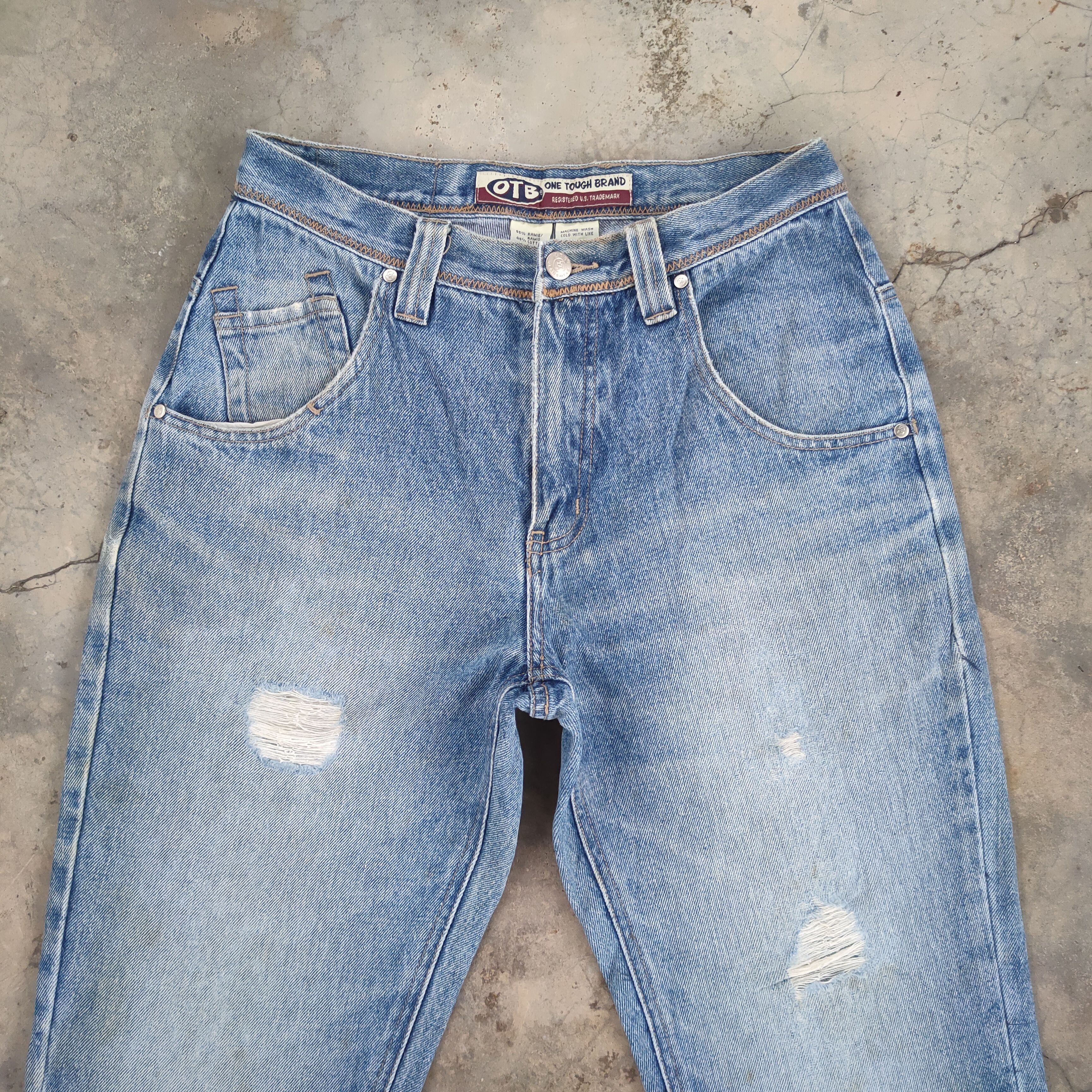 Japanese Brand W28 VINTAGE OTB FADED RIPPED JEANS PANTS Size US 28 / EU 44 - 3 Thumbnail