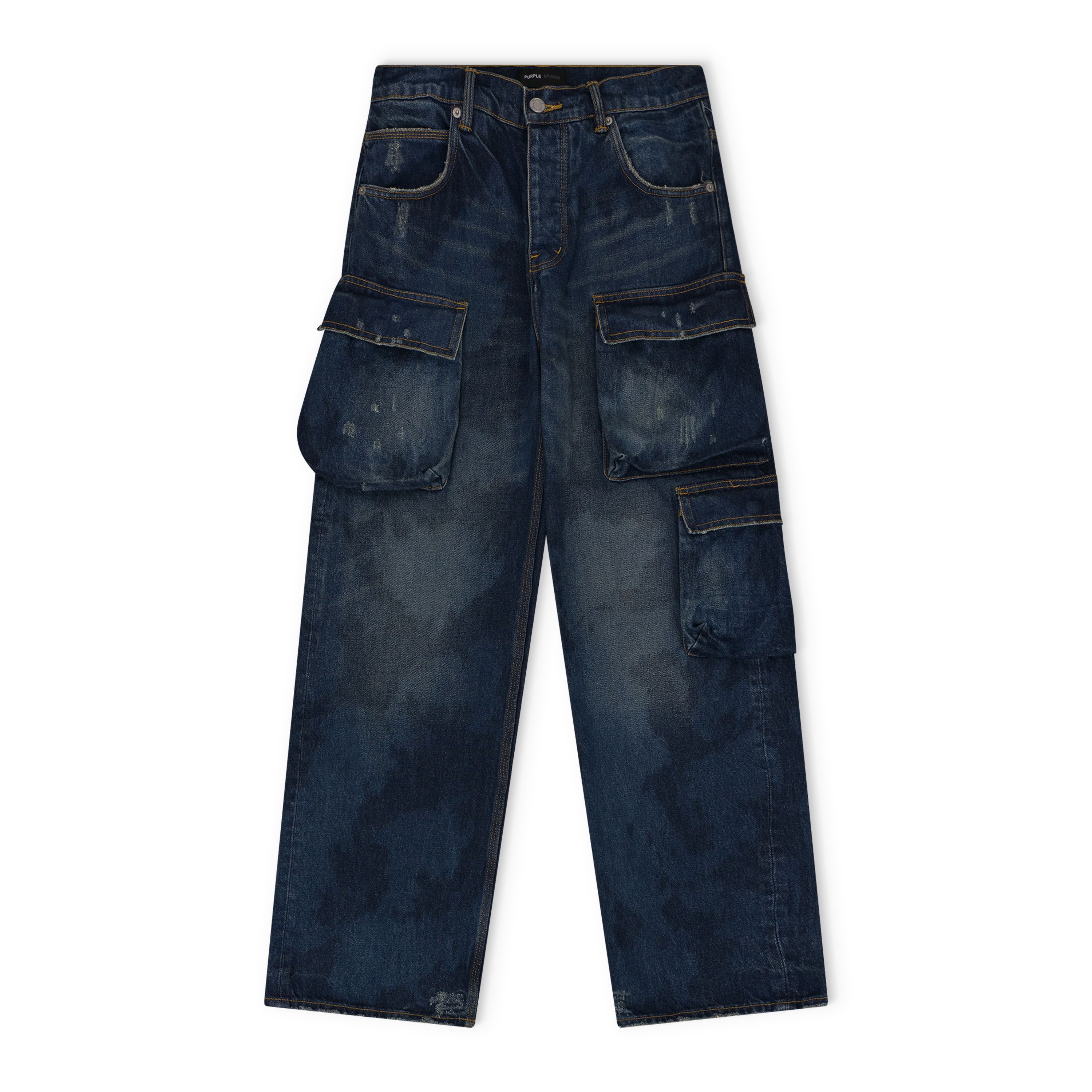 Purple Brand Purple Brand Dark Indigo Triple Pocket Cargo  display picture 3