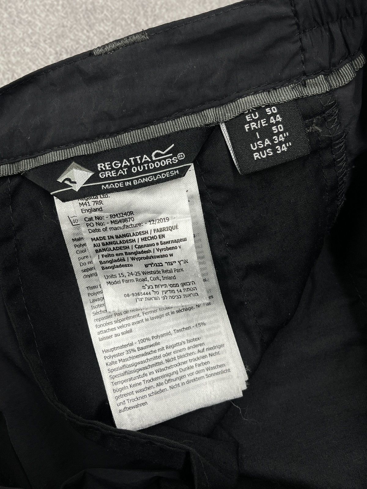 Other Mens Regatta 2 in 1 Nylon Pants Graphite Outdoor Gorpcore Size US 32 / EU 48 - 12 Thumbnail