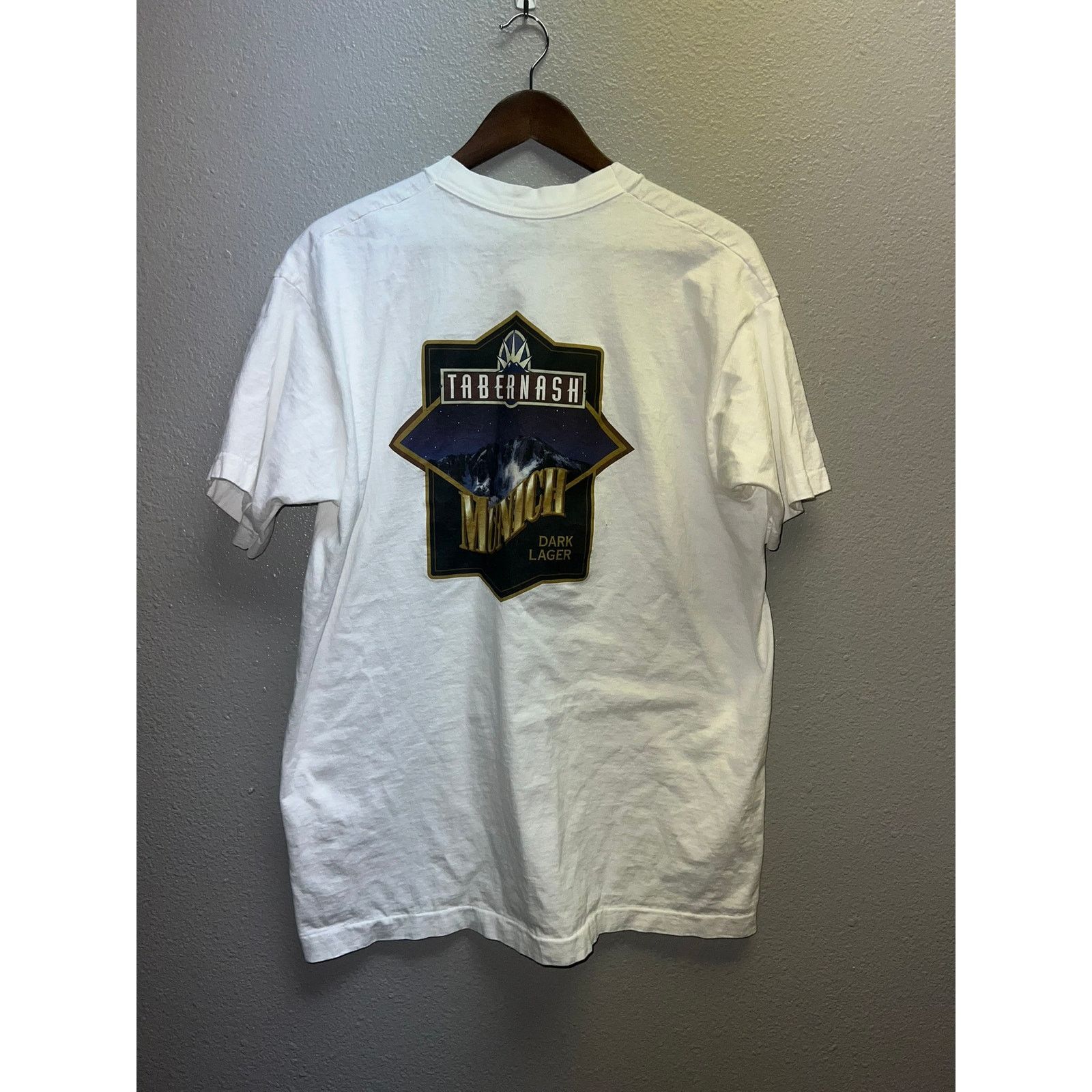 Fruit Of The Loom Vintage Beer Shirt Tabernash Munich Dark Lager Tee 90s XL Size US XL / EU 56 / 4 - 5 Thumbnail