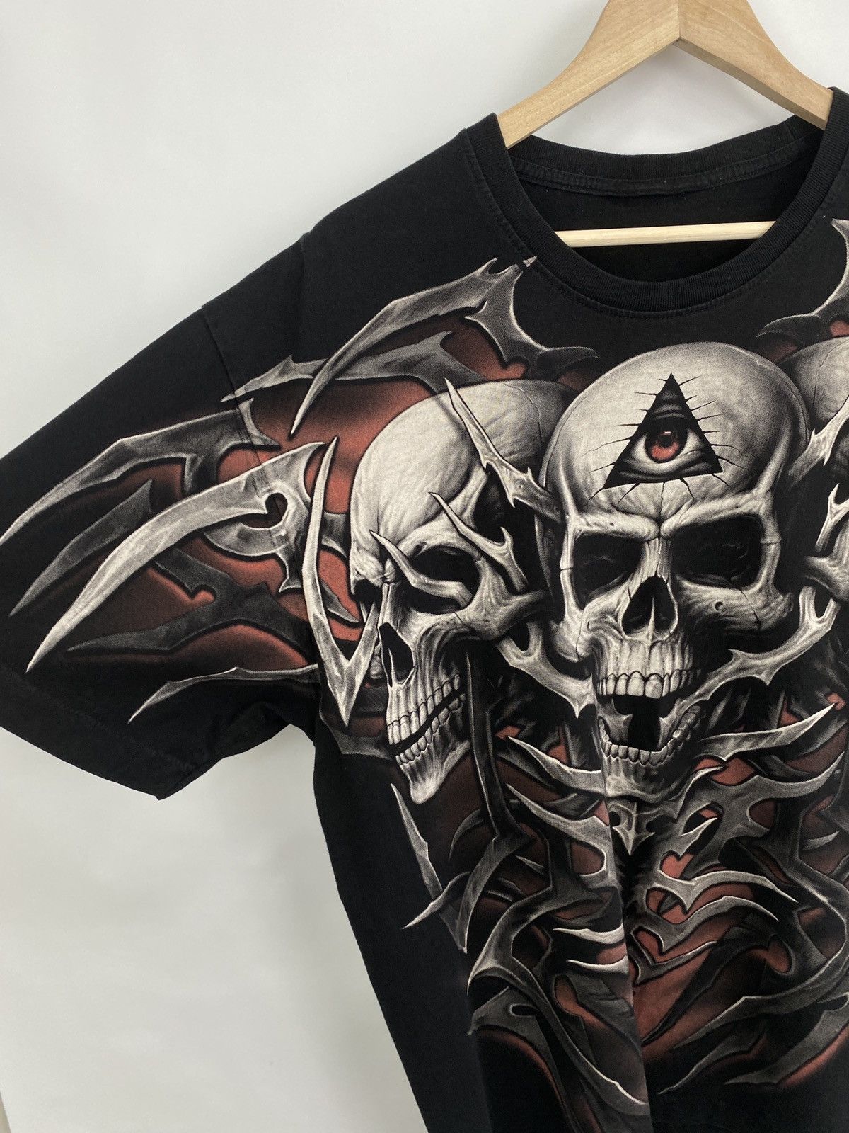 Japanese Brand 💀 Vintage 90s Skull Death All Over Print Y2K Retro Rare Size US XL / EU 56 / 4 - 5 Thumbnail