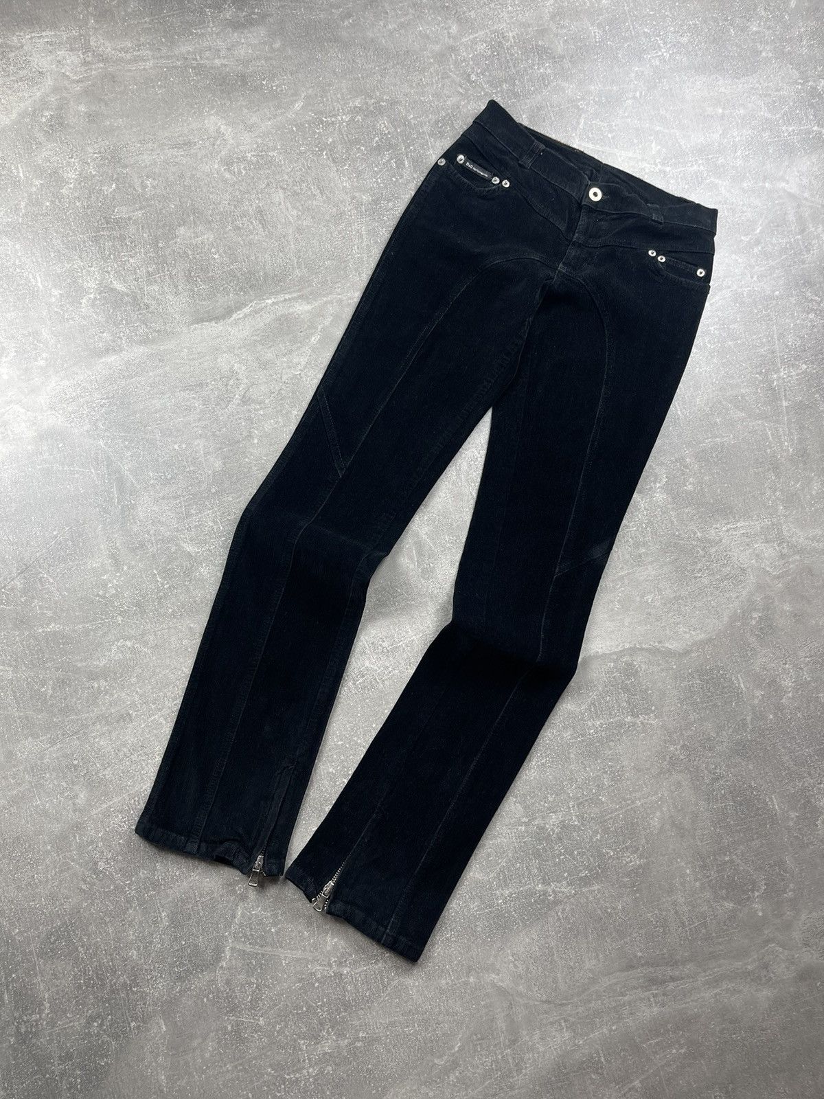 Dolce & Gabbana Dolce & Gabbana Black Corduroy Slim Pants Zip Hem Size 27" / US 4 / IT 40 - 4 Thumbnail