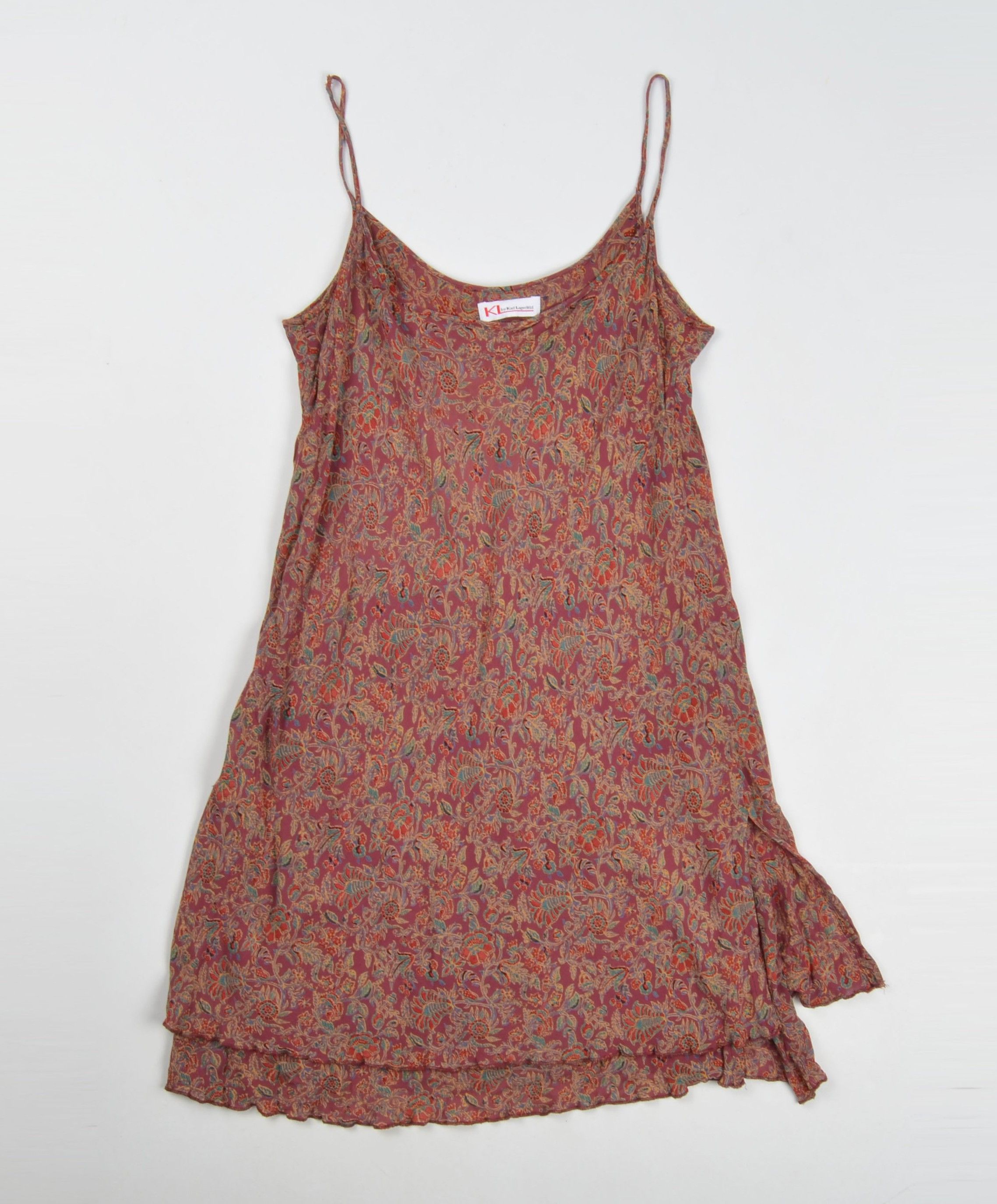 Karl Lagerfeld Vintage KL by Karl Lagerfeld 80's Floral Cami Mini Dress Size S / US 4 / IT 40 - 4 Thumbnail