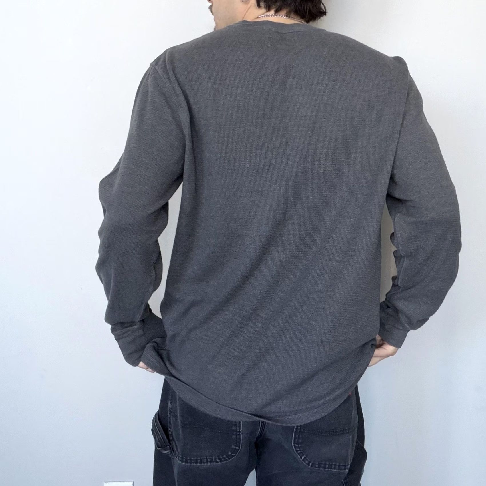 Polo Ralph Lauren VINTAGE Polo Ralph Lauren Thermal Shirt Mens XL Grey Waffle Knit Crew Neck Logo Long Sleeve Pajama Top Size US XL / EU 56 / 4 - 2 Thumbnail