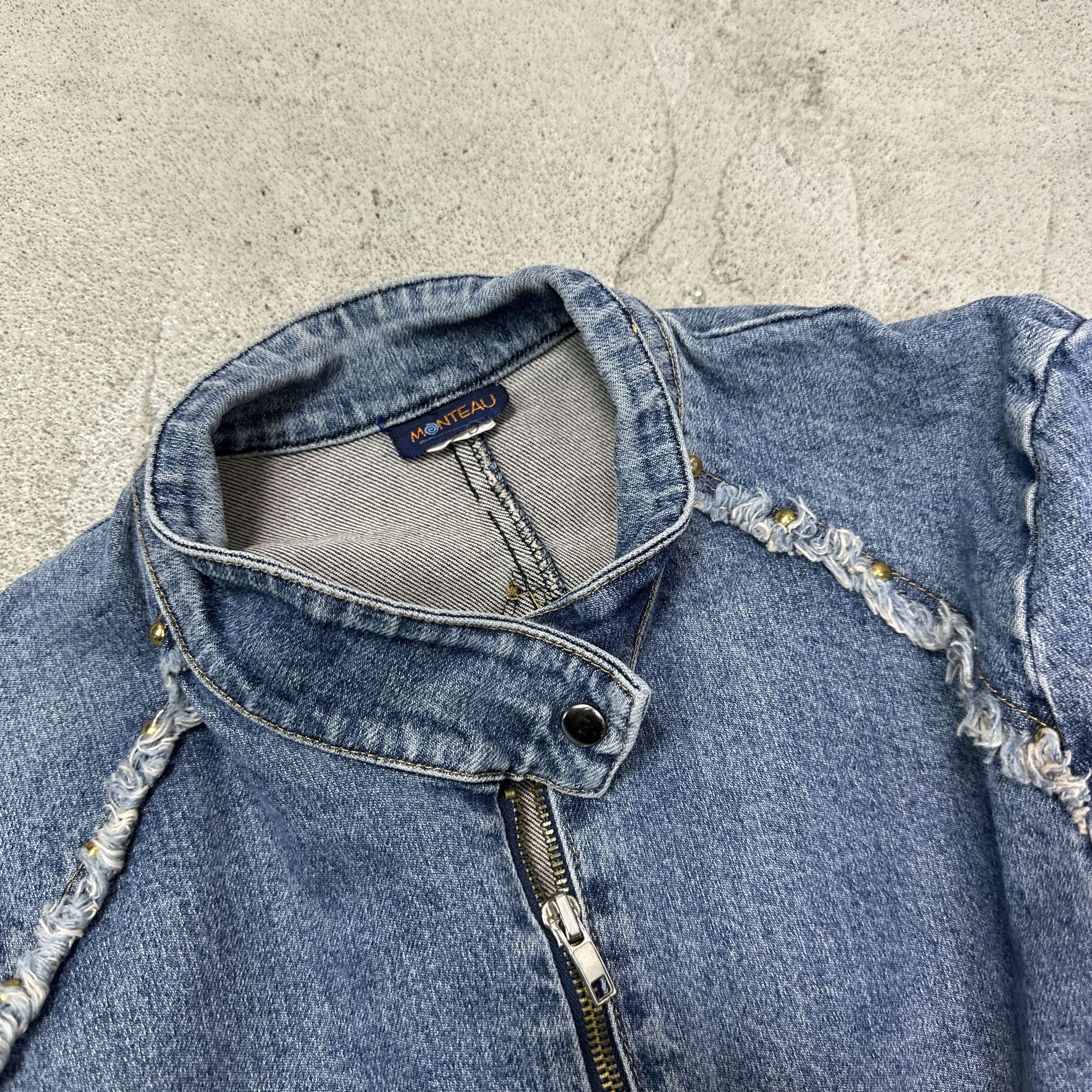 Vintage Vintage Denim Casual Fitted Star Studded Jeans Jacket 00s Size S / US 4 / IT 40 - 4 Thumbnail