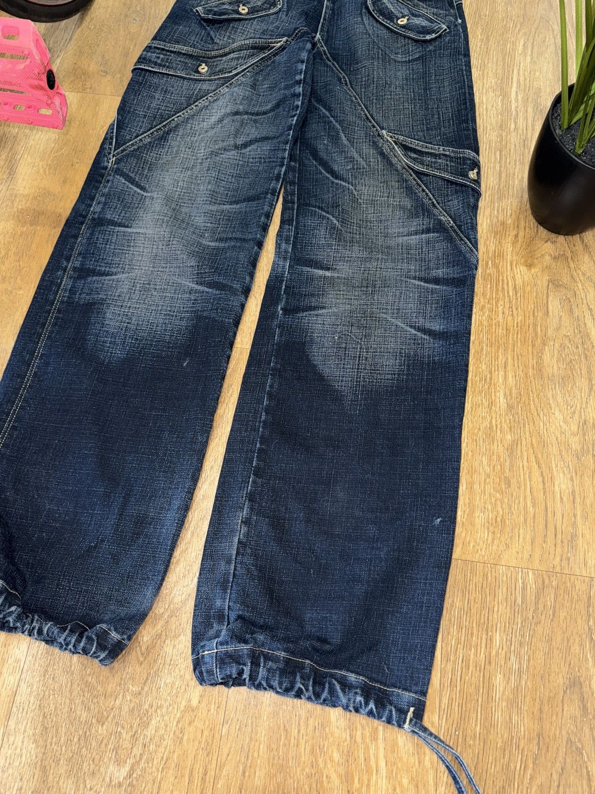 Versace VINTAGE VERSACE JEANS COUTURE WASHED DENIM TIE PANTS Size 29" - 3 Thumbnail