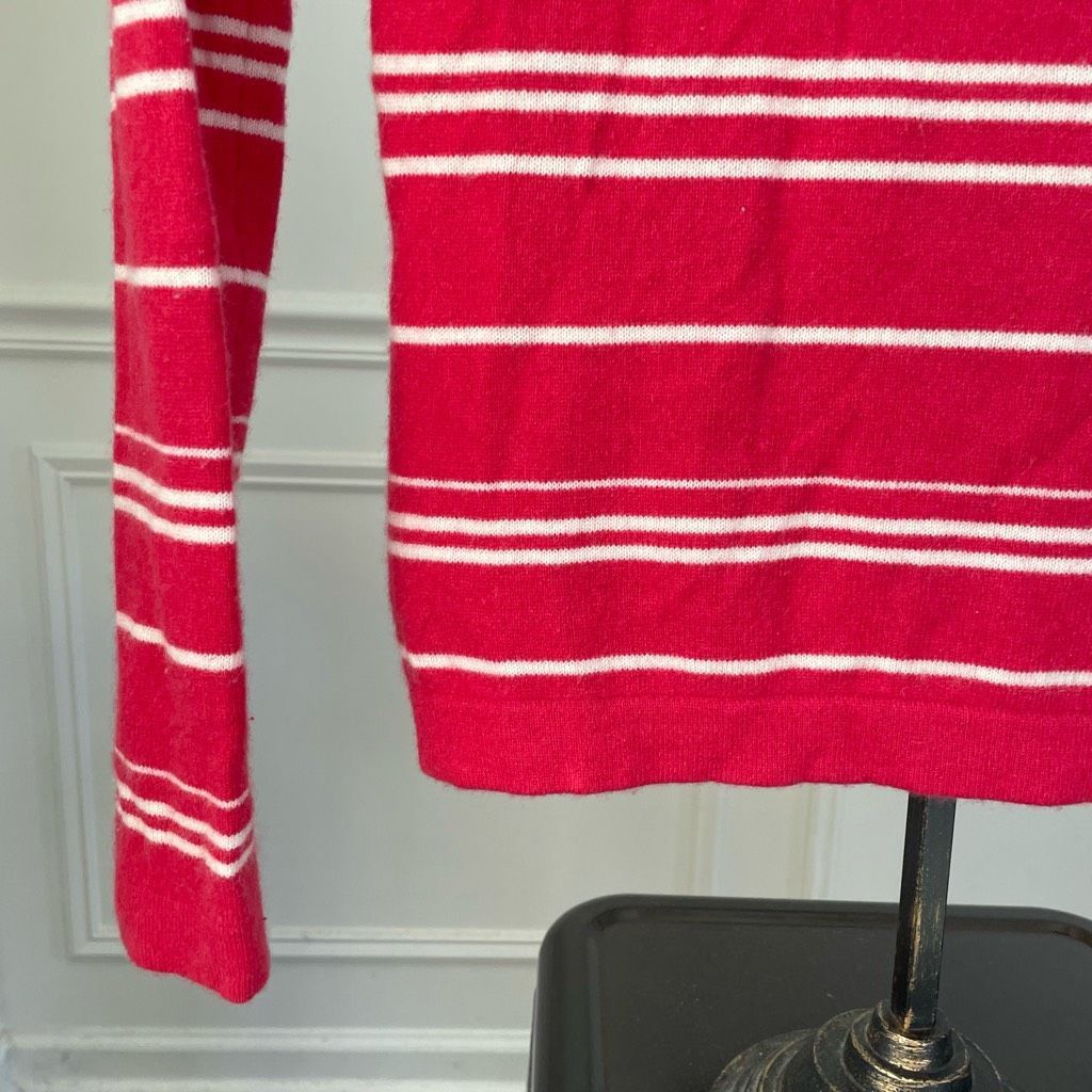 Saks Fifth Avenue Saks Fifth Avenue 100% Cashmere Tulip Pink Stripe Sweater S Size M / US 6-8 / IT 42-44 - 4 Thumbnail