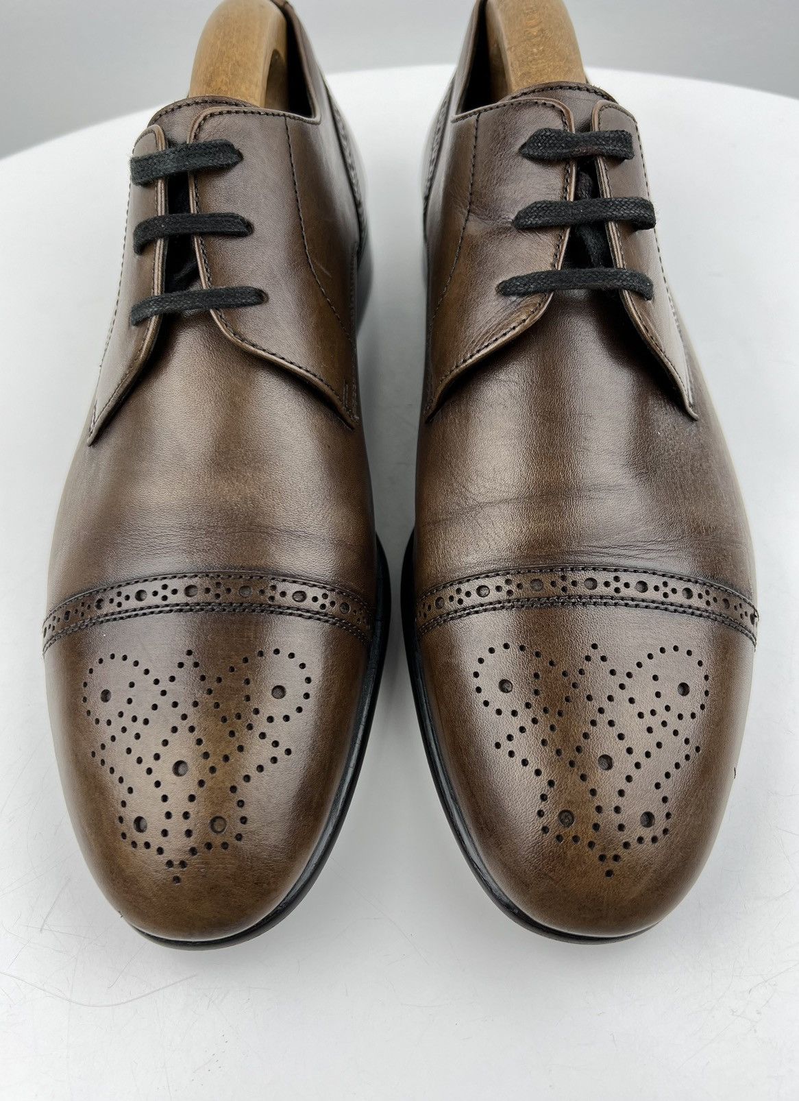 Balmain BALMAIN PARIS Derby Leather Shoes Wingtip Brown Men’s Size US 9 / EU 42 - 7 Thumbnail
