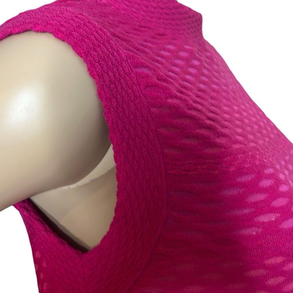 Missoni M Missoni Magenta Shift Midi Wool Blend Dress M NWT (001) Size M / US 6-8 / IT 42-44 - 6 Thumbnail
