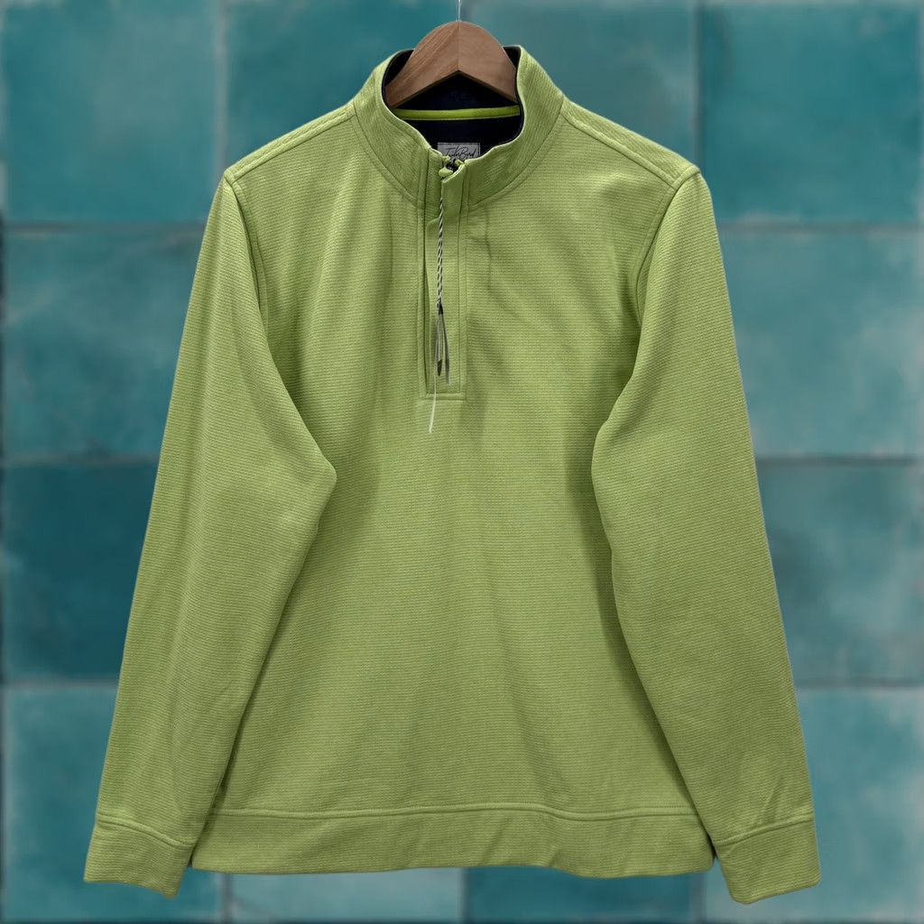 Tailorbyrd TailorByrd Performance Sweater Mens M Green Quarter Zip Pullover SPF 30 Size US M / EU 48-50 / 2 - 1 Thumbnail
