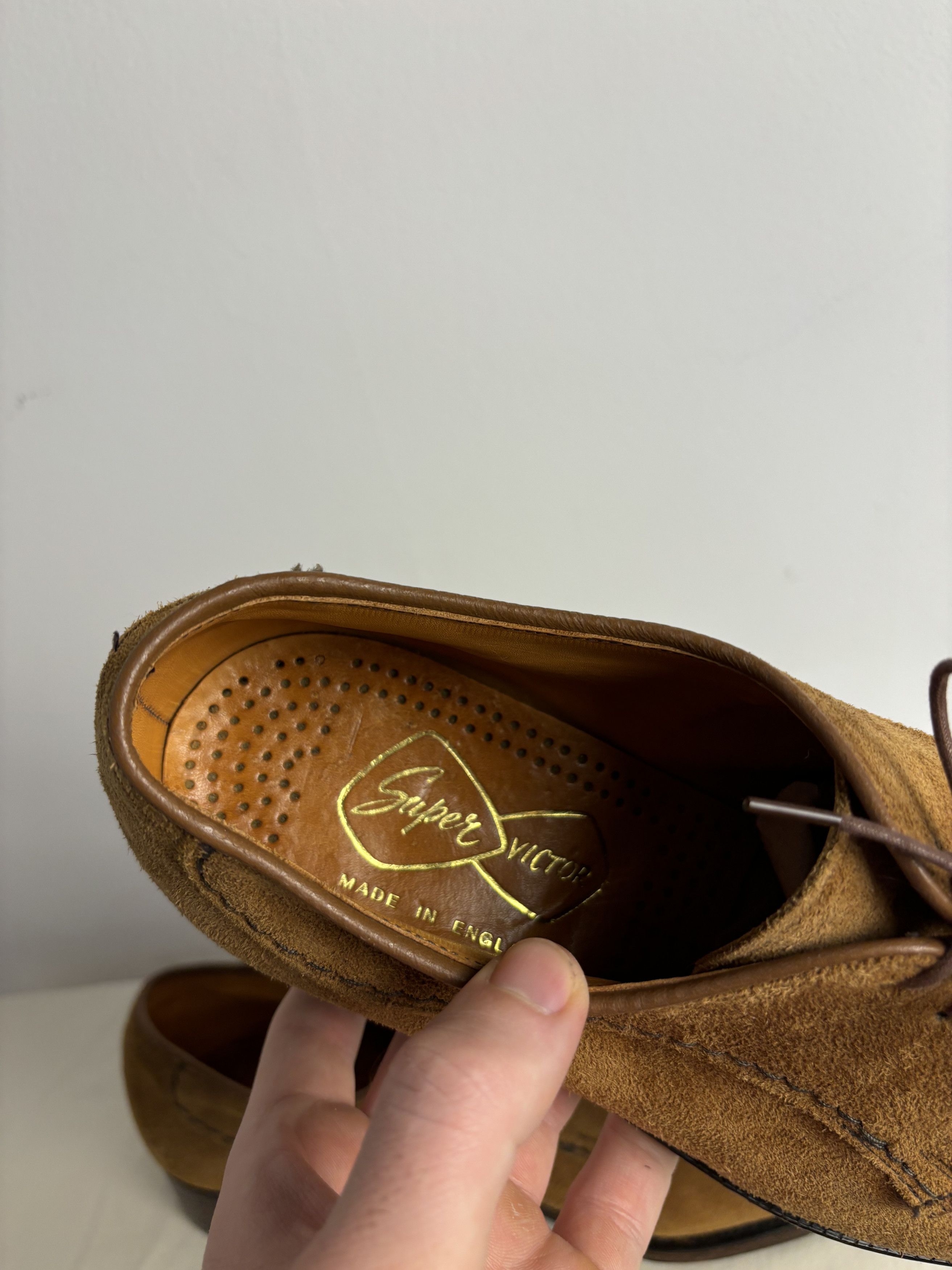 Other Vintage 80s Loake Super Victor Truro Guidi Style Suede Shoes Size US 10 / EU 43 - 8 Thumbnail