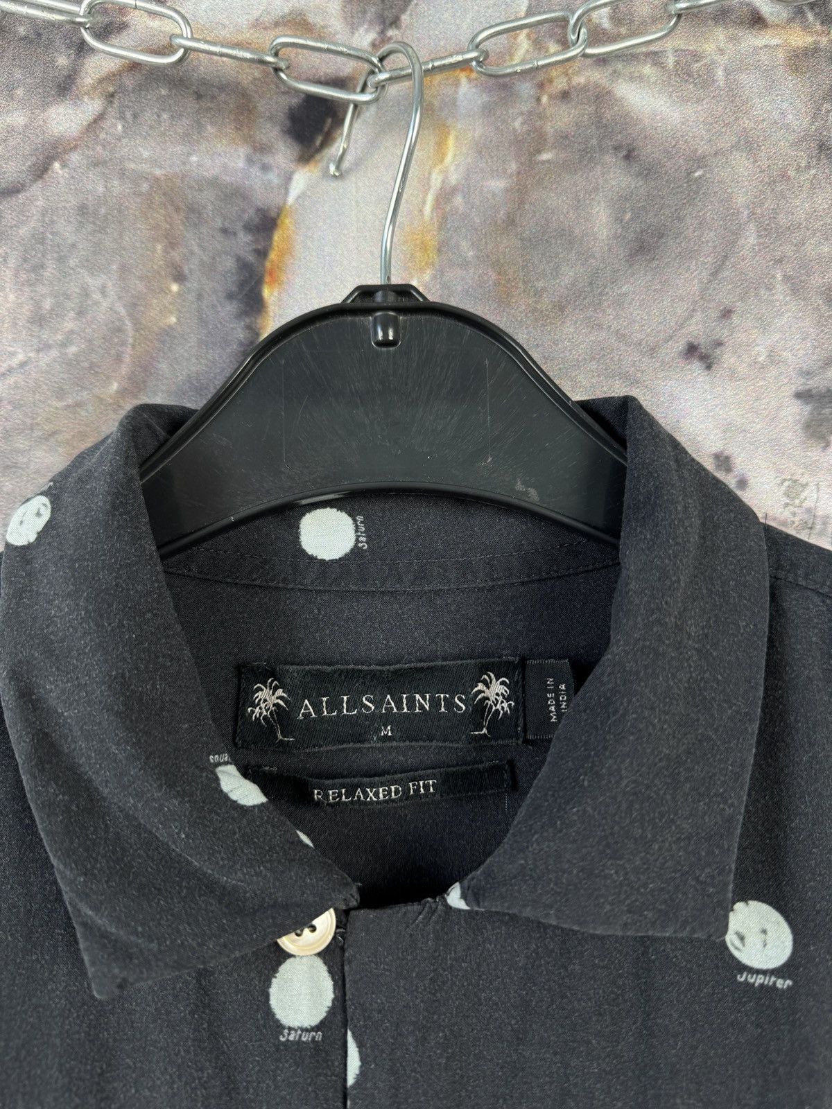 Allsaints Men’s Allsaints Planet Dot SS Shirt Button Up Streetwear Size US M / EU 48-50 / 2 - 5 Thumbnail