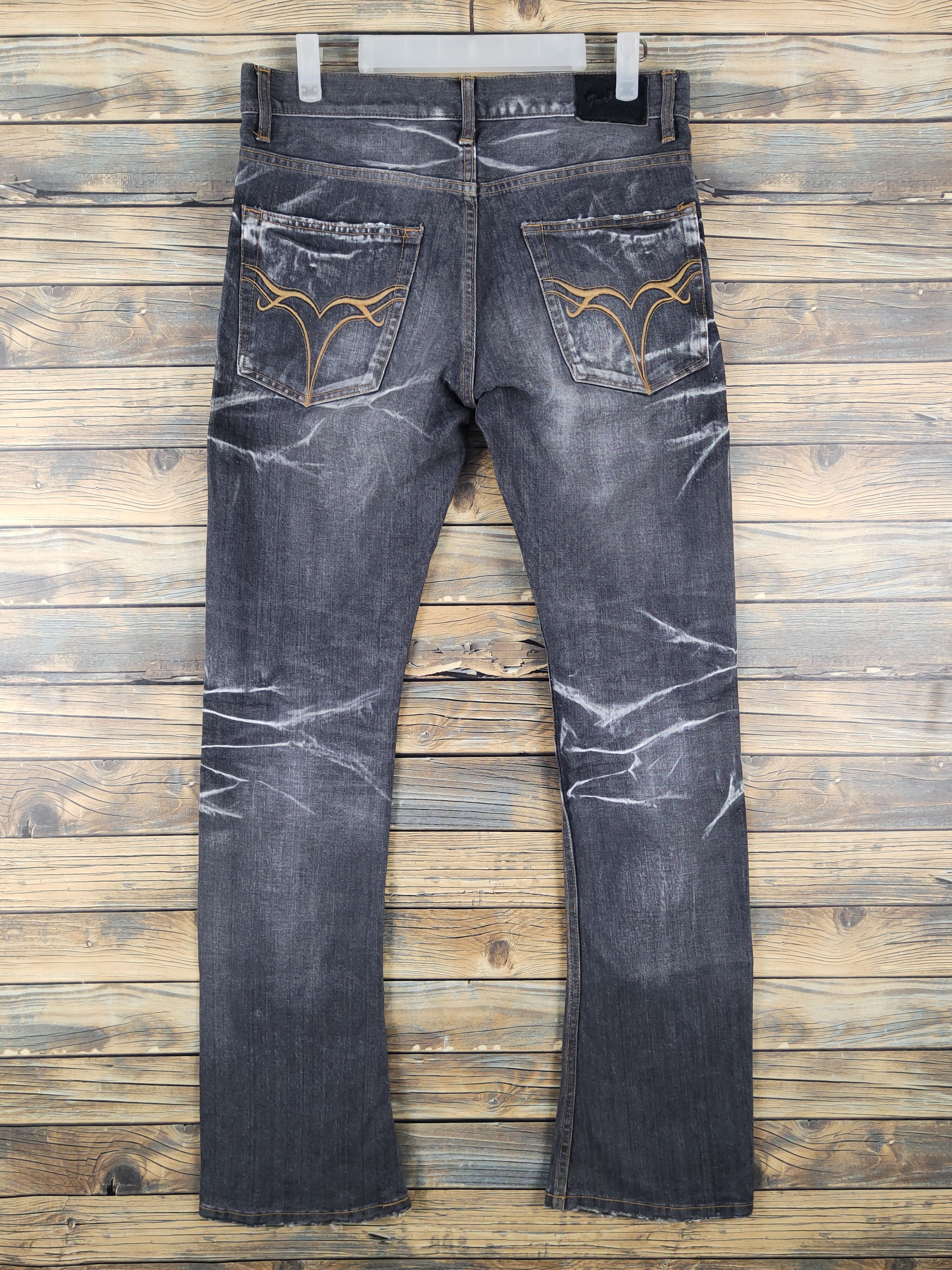 JACKROSE Jack Rose Black faded Distressed Ripped Jeans #W1414 Size US 30 / EU 46 - 9 Thumbnail