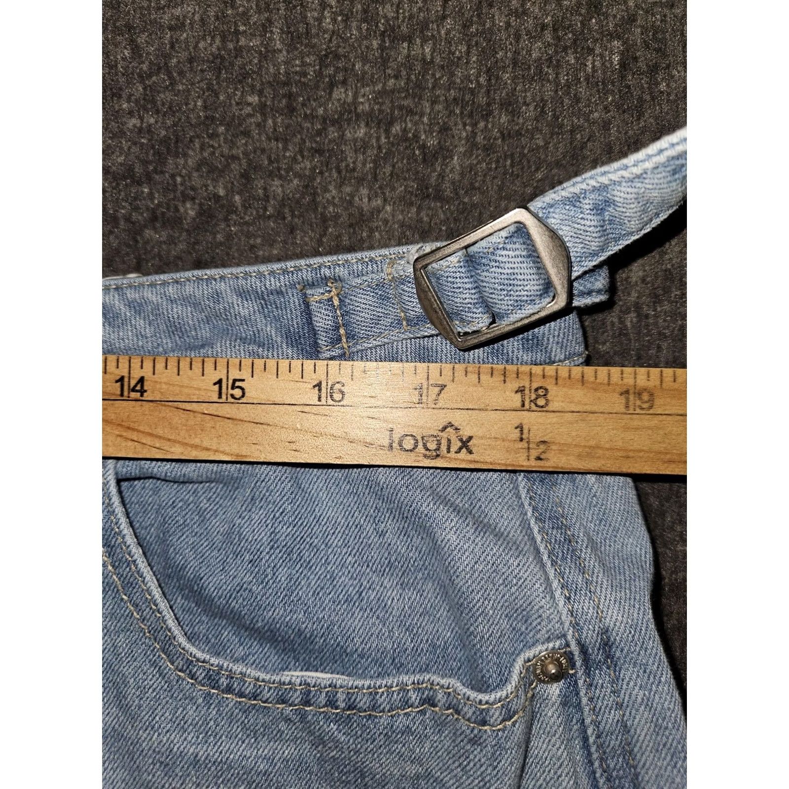 Forever 21 FOREVER 21 Premium Cargo Jeans Womens 14 Blue High Rise Wide Leg Denim Utility 90s College Hip Hop Baggy Trousers Mens? Size 36" / US 14 / IT 50 - 4 Thumbnail