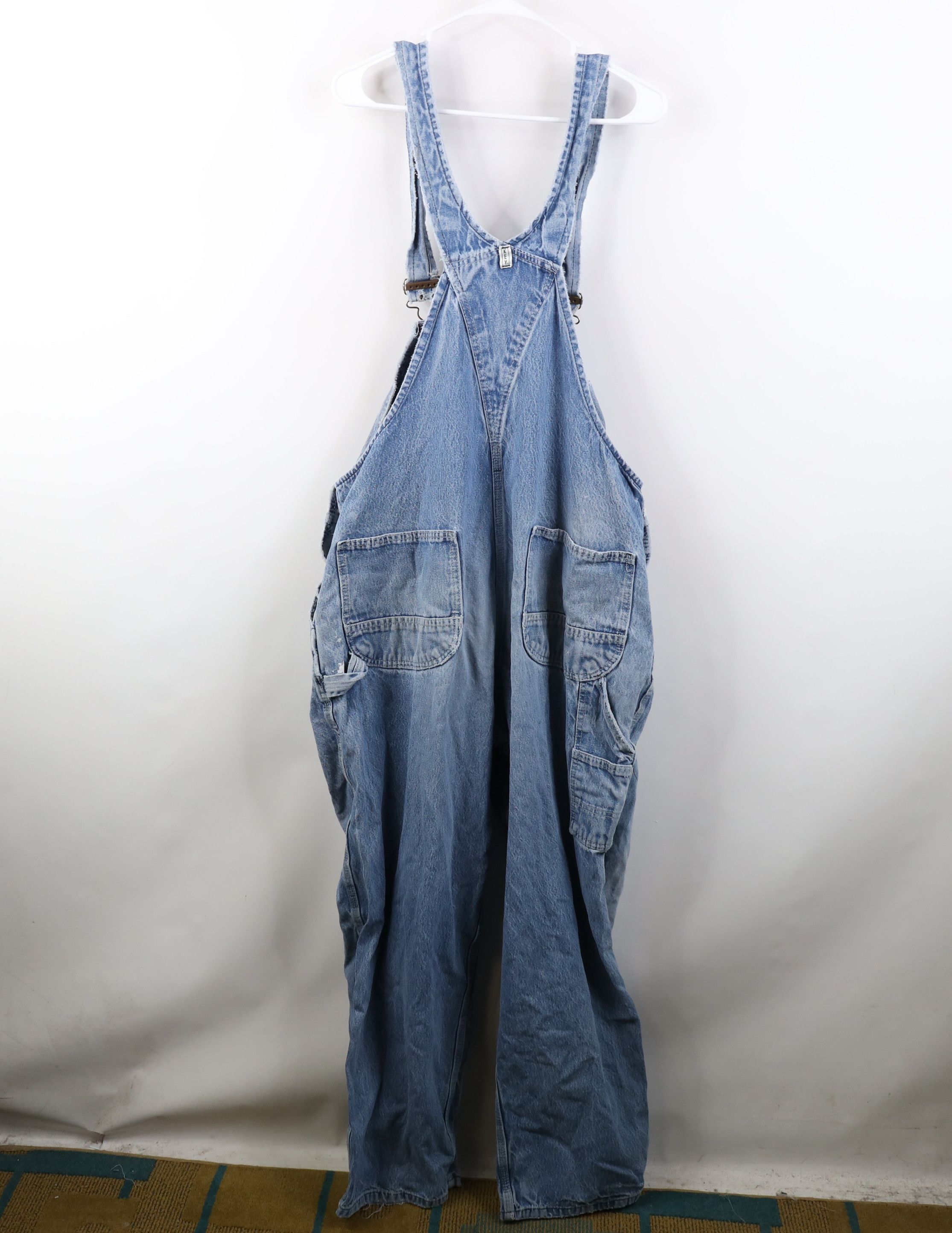 Vintage Vintage 90s Y2K Streetwear Thrashed Wide Leg Denim Overalls Size US 42 / EU 58 - 4 Thumbnail