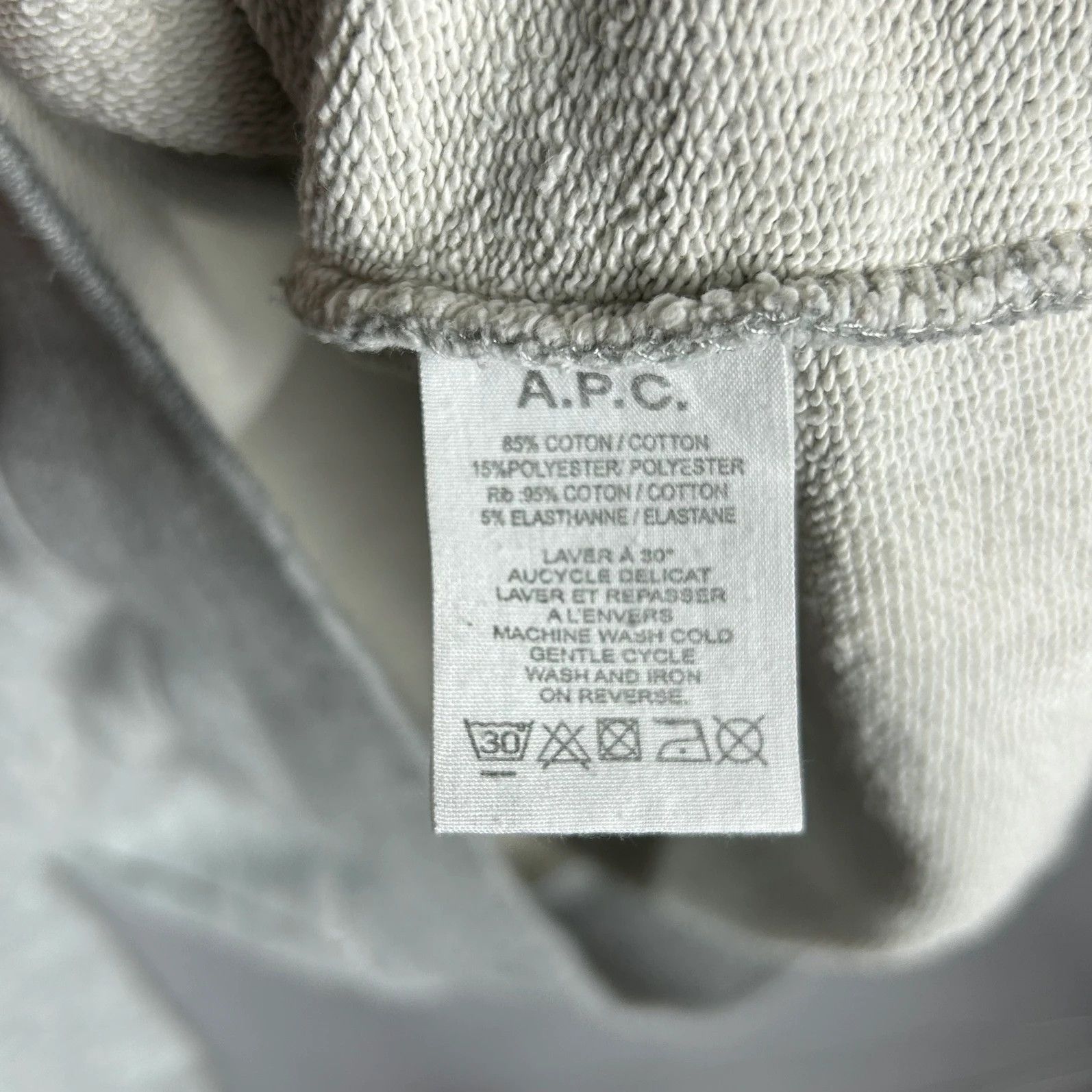 A.P.C. A.P.C grey crewneck big logo haft spellout print Size S / US 4 / IT 40 - 6 Thumbnail