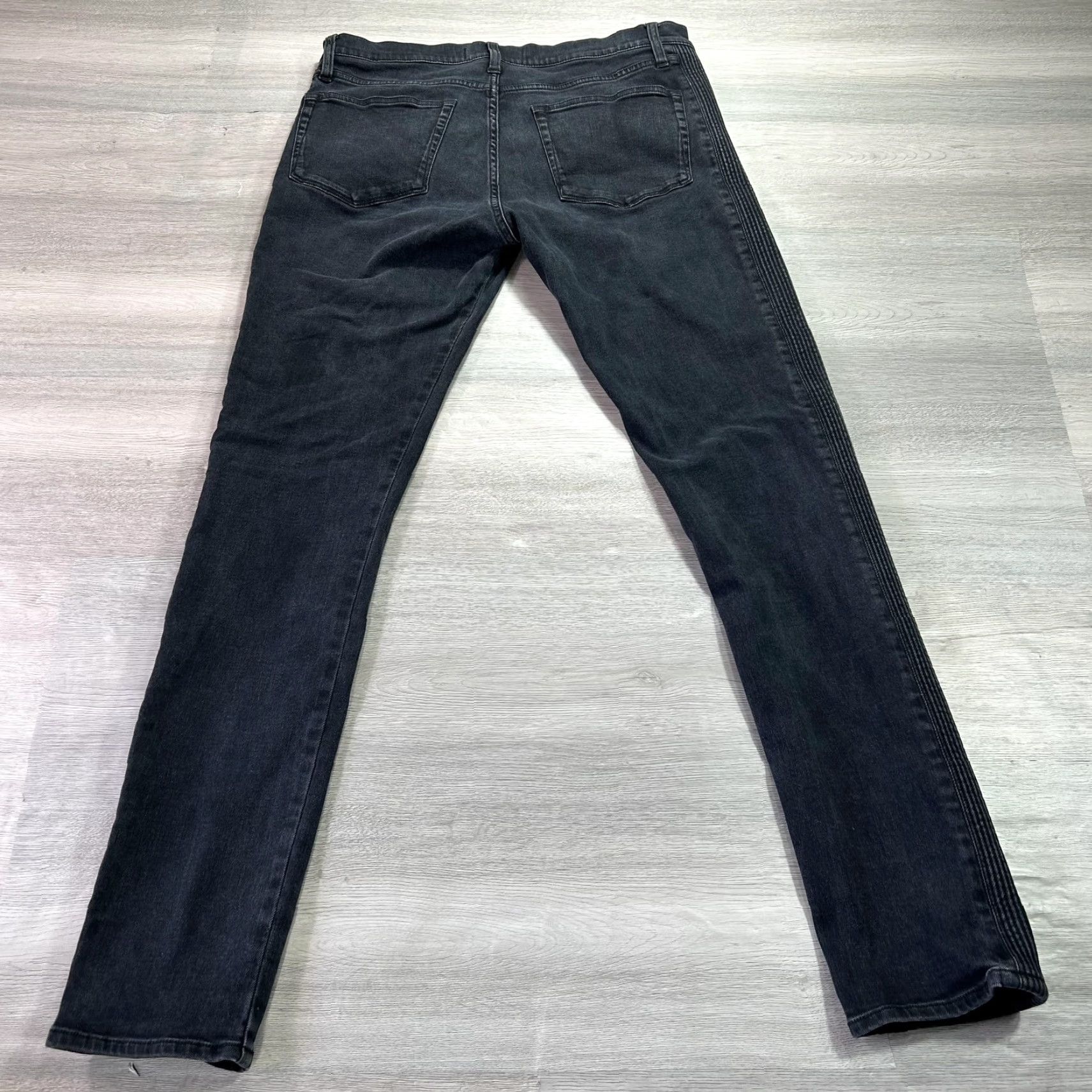 J Brand J Brand Jeans Mens 32x31 Skinny Charcoal Gray Stripe Denim Slim Stretch JB000939 Jeans Mens Size US 32 / EU 48 - 2 Thumbnail