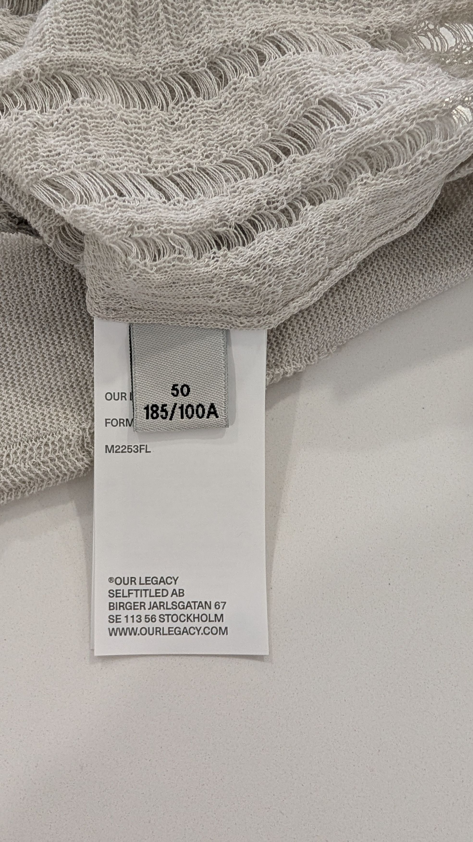 Our Legacy Our Legacy Formal Roundneck Cloud Grey Tech Cotton Size 50 Size US M / EU 48-50 / 2 - 5 Thumbnail