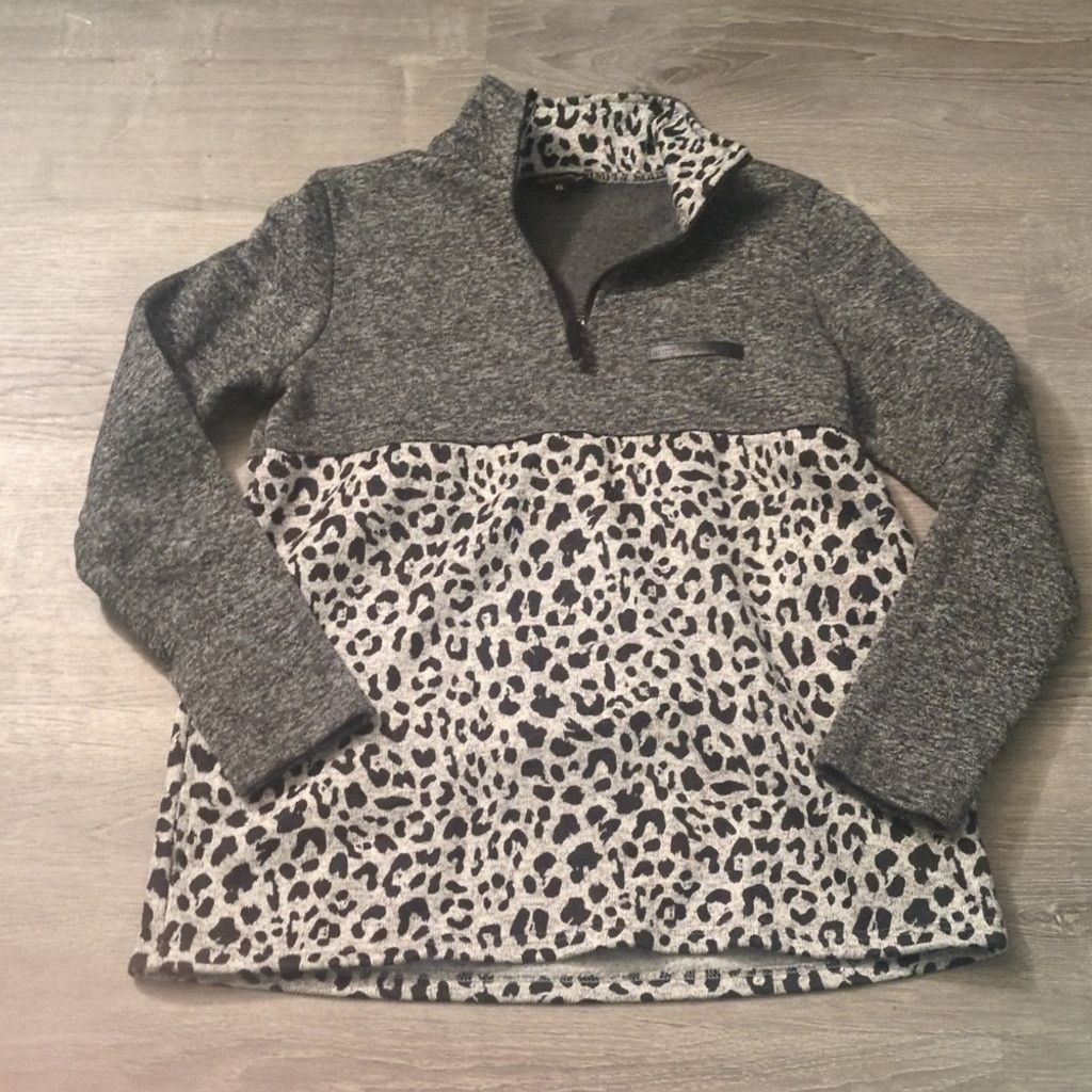 Other Simply Southern 1/4 Zip Leopard Sweater Pullover Size XL Size XL / US 12-14 / IT 48-50 - 3 Thumbnail