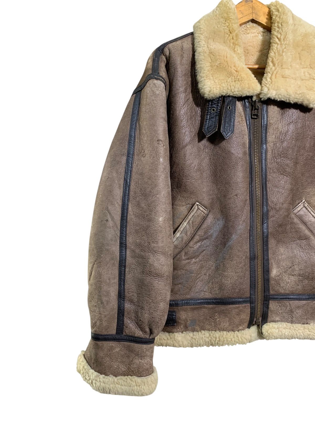 Cockpit USA 🔥VTG TYPE B-3 SHEEPSKIN LEATHER JACKET Size US L / EU 52-54 / 3 - 2 Thumbnail