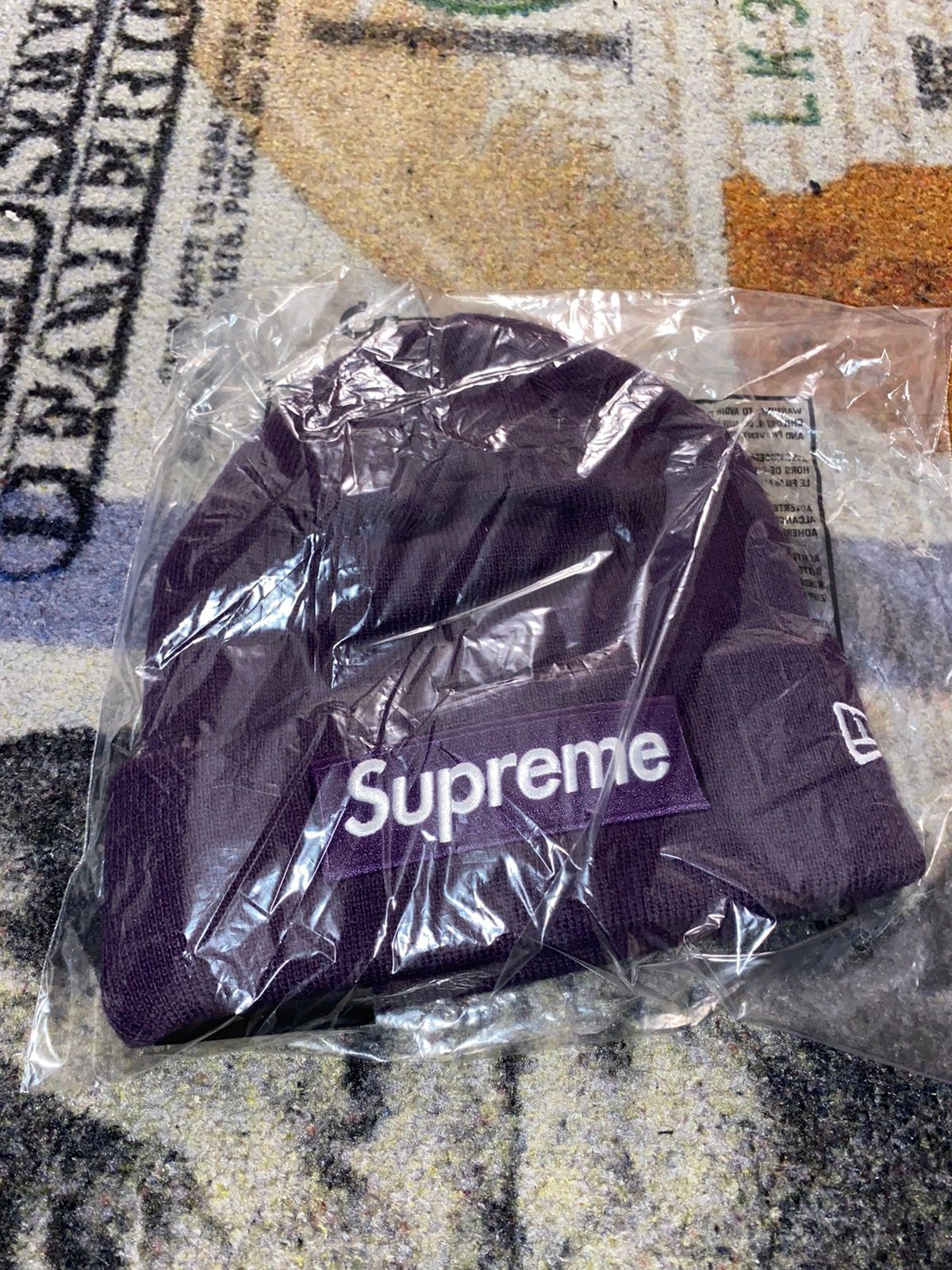 Pre-owned New Era X Supreme New Era Box Logo Beanie Purple (fw23)