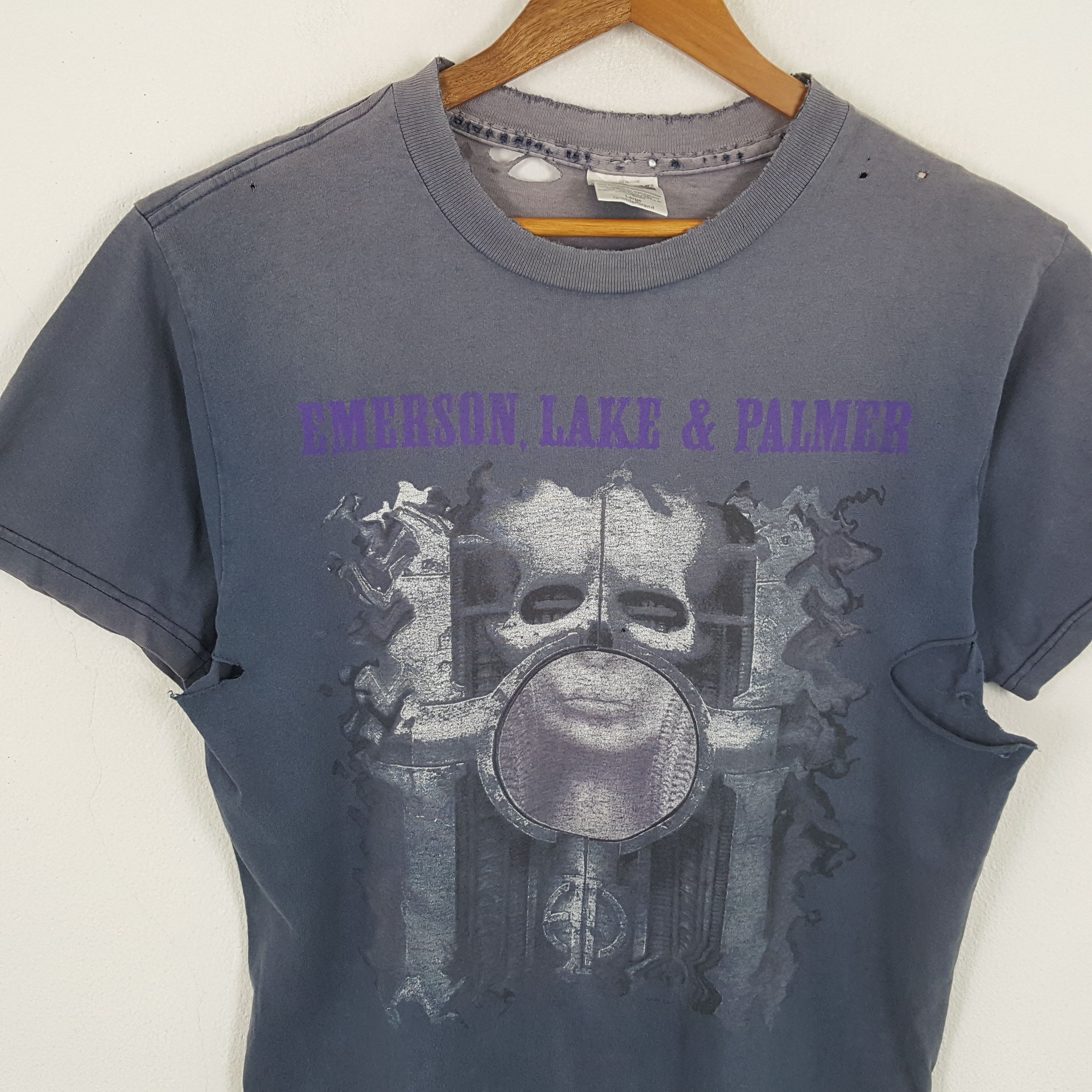 Band Tees × Vintage Vintage EMERSON LAKE & PALMER English Rock Supergroup Tees Size US L / EU 52-54 / 3 - 2 Thumbnail