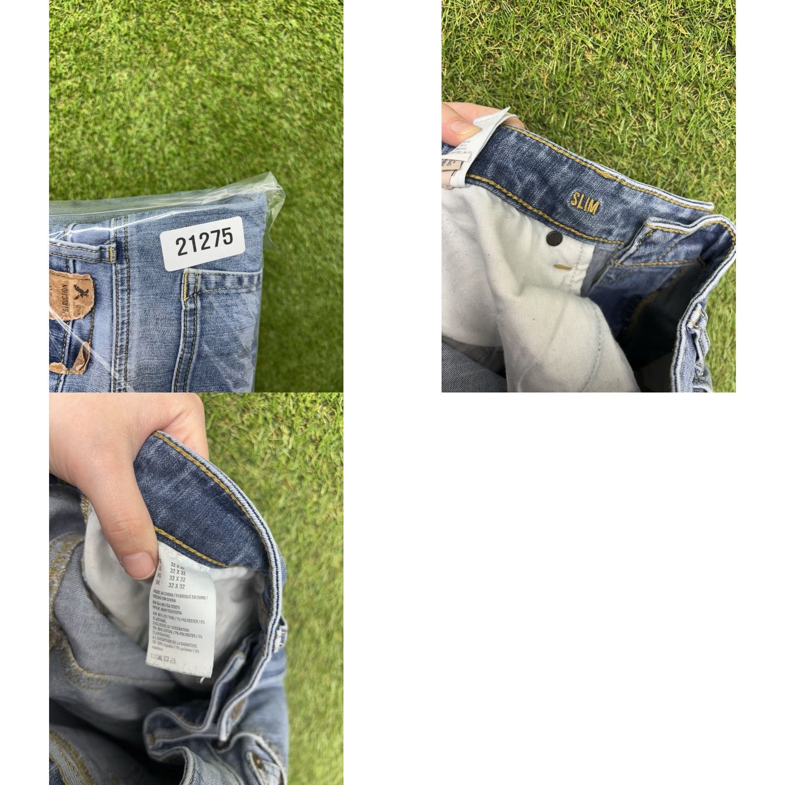 American Eagle Outfitters American Eagle Jeans Mens 32x32 Slim Fit Light Wash Denim Preppy Blue Size US 32 / EU 48 - 9 Thumbnail