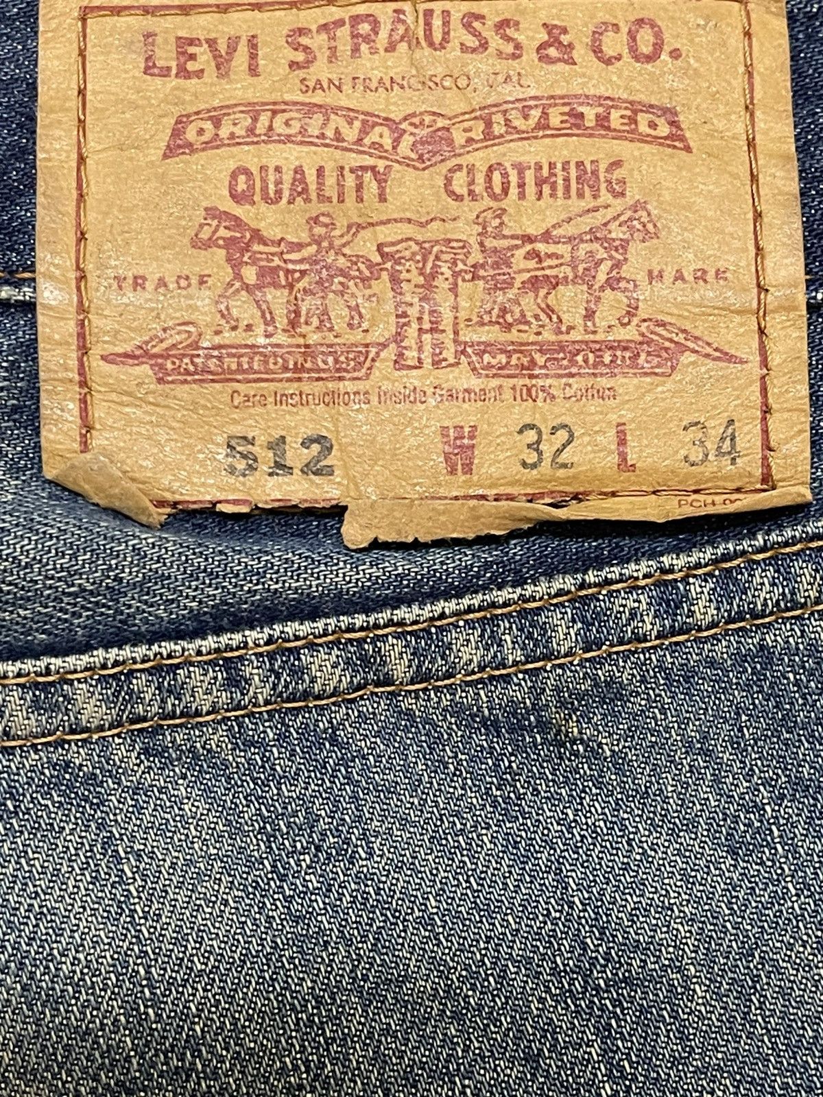 Vintage 90s Japan Levis 512 Distressed Style Baggy Jeans