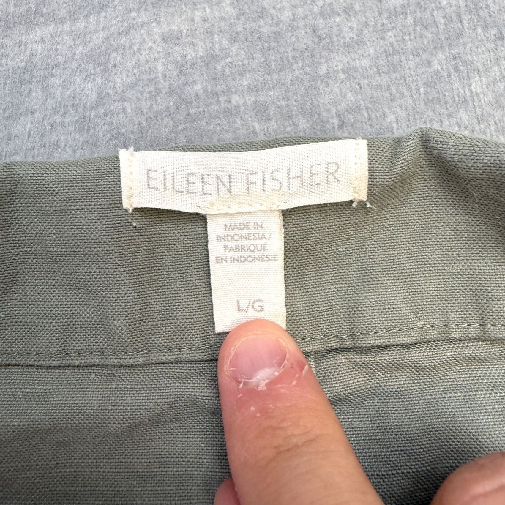 Eileen Fisher Eileen Fisher Jacket Womens Large Sage Green Utility Chore Shacket Cotton Hemp Size L / US 10 / IT 46 - 4 Thumbnail