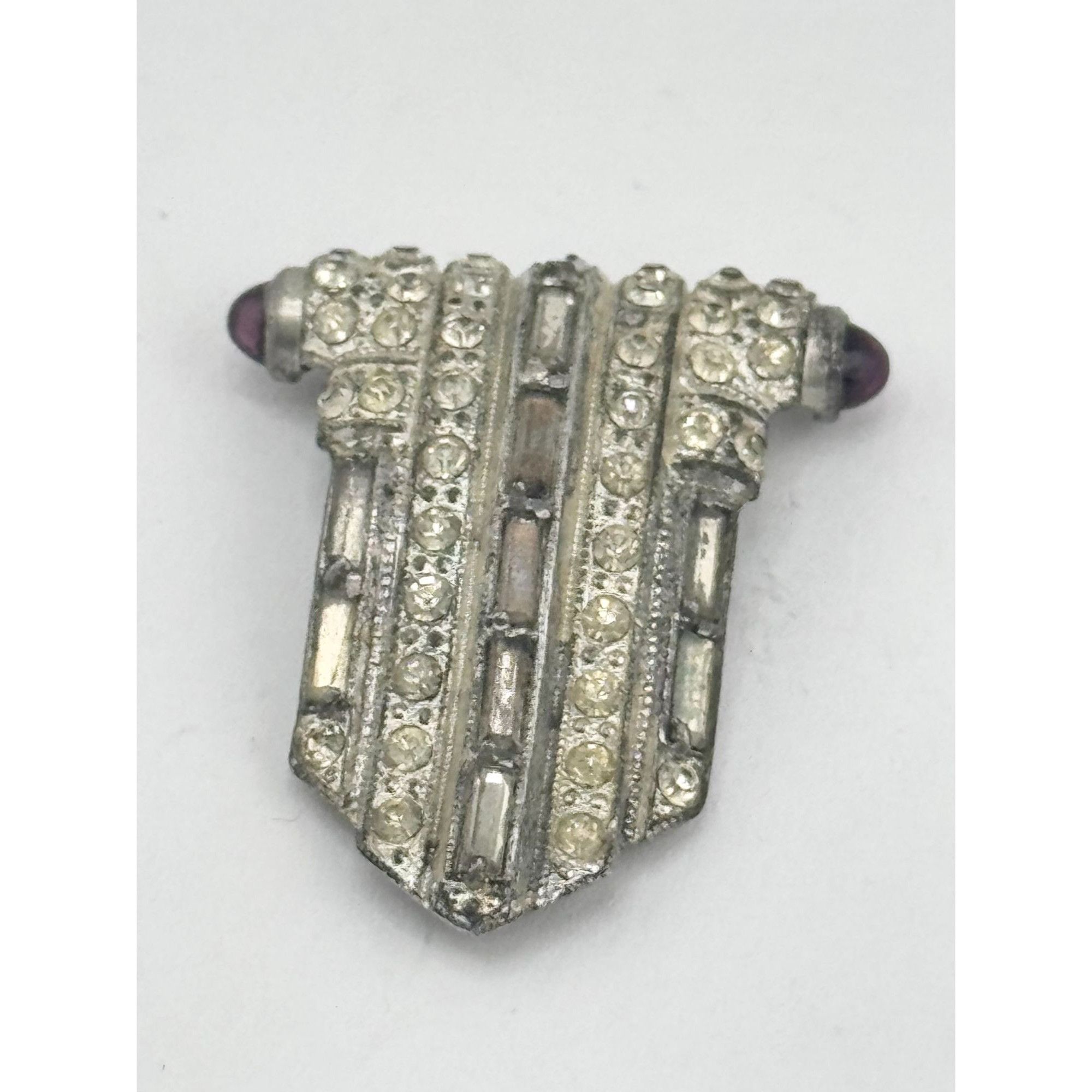 Vintage Estate art deco glass fur dress clip Size ONE SIZE - 5 Thumbnail
