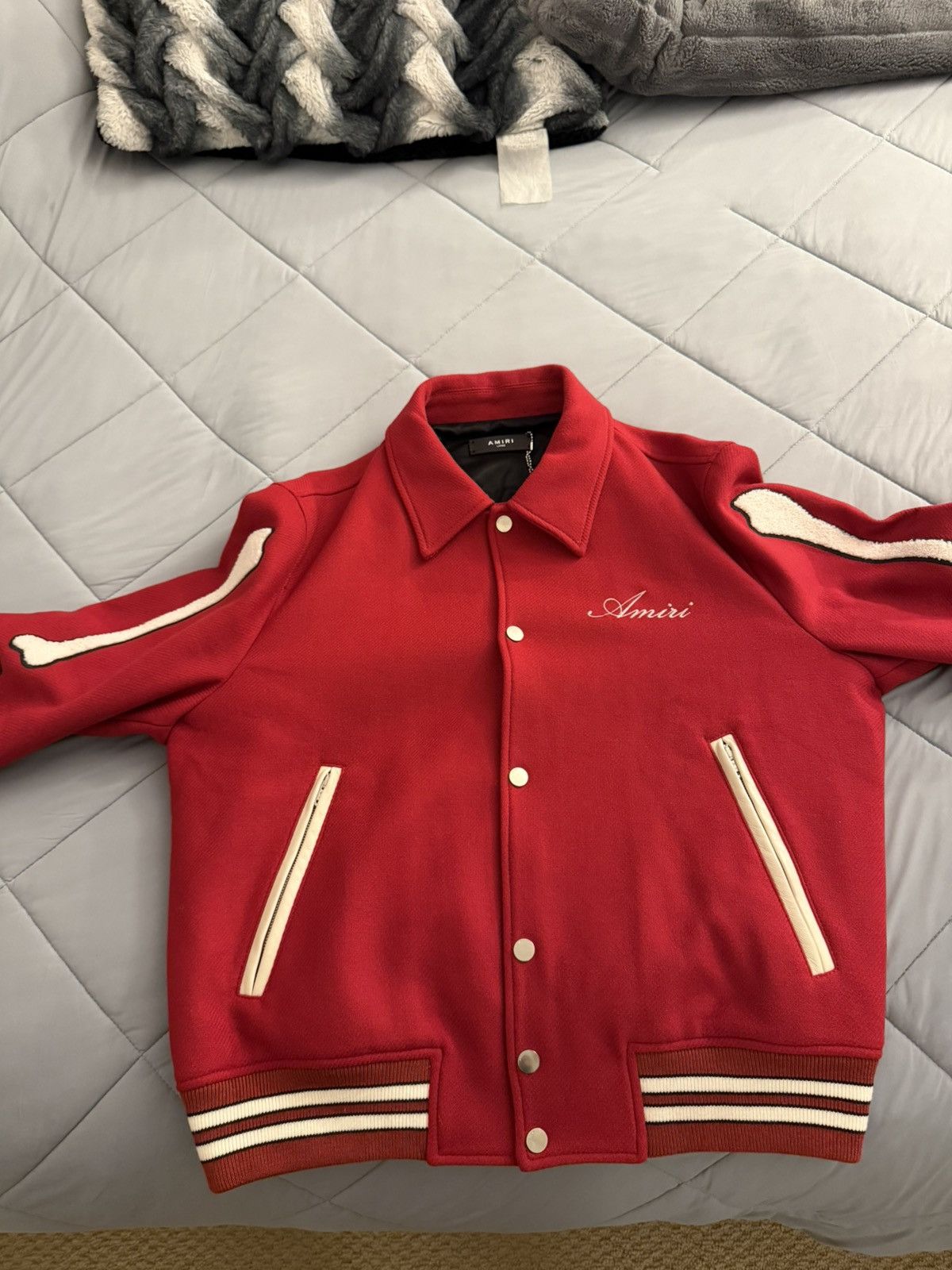 Amiri Amiri Bones Wool Jacket - Red Size US L / EU 52-54 / 3 - 1 Thumbnail