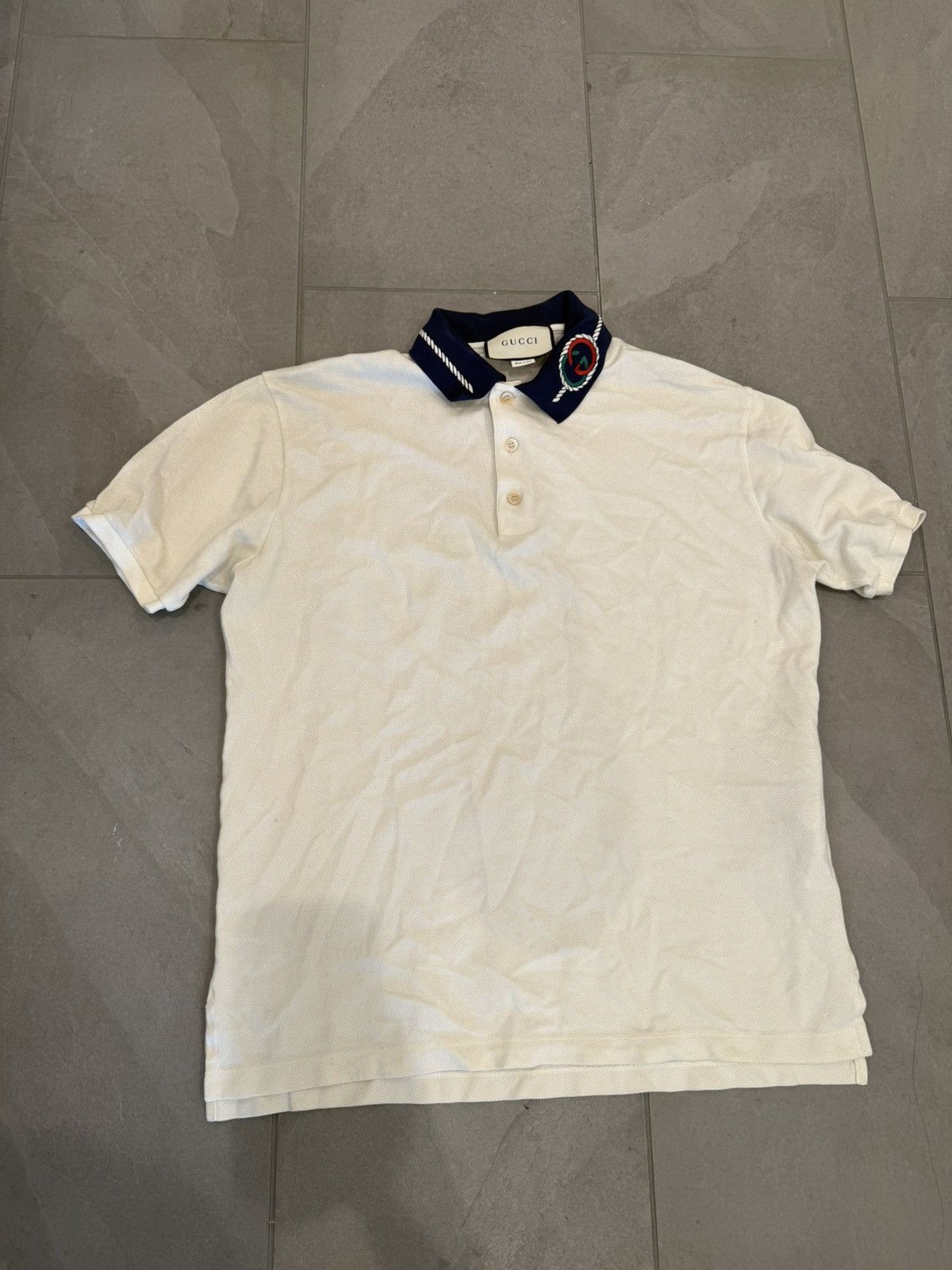 Gucci Gucci Logo Collar Shirt Polo Size US L / EU 52-54 / 3 - 1 Thumbnail