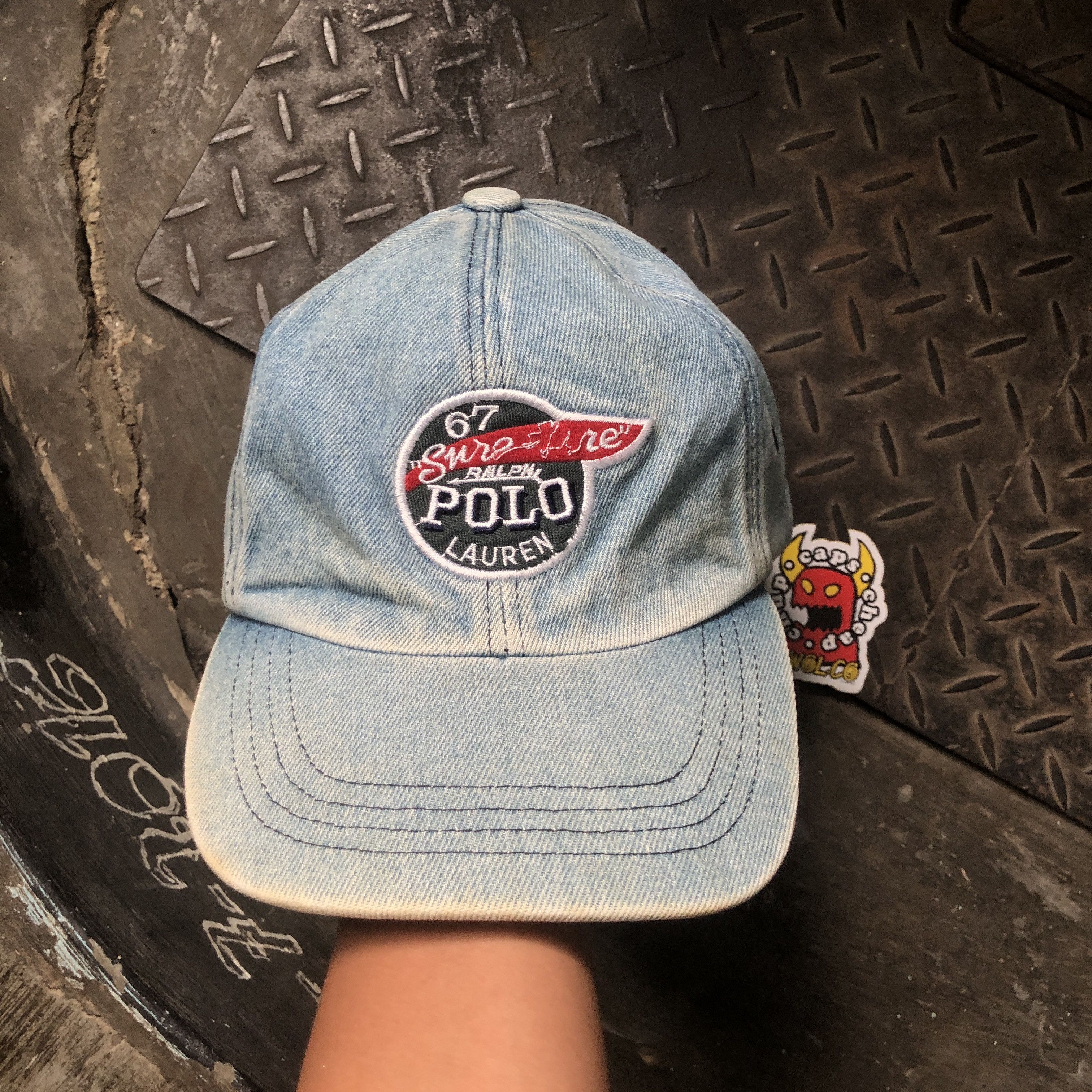 Polo Ralph Lauren Vintage 90s Polo Ralph Lauren USA Denim Bluewashed Logo Size ONE SIZE - 2 Thumbnail