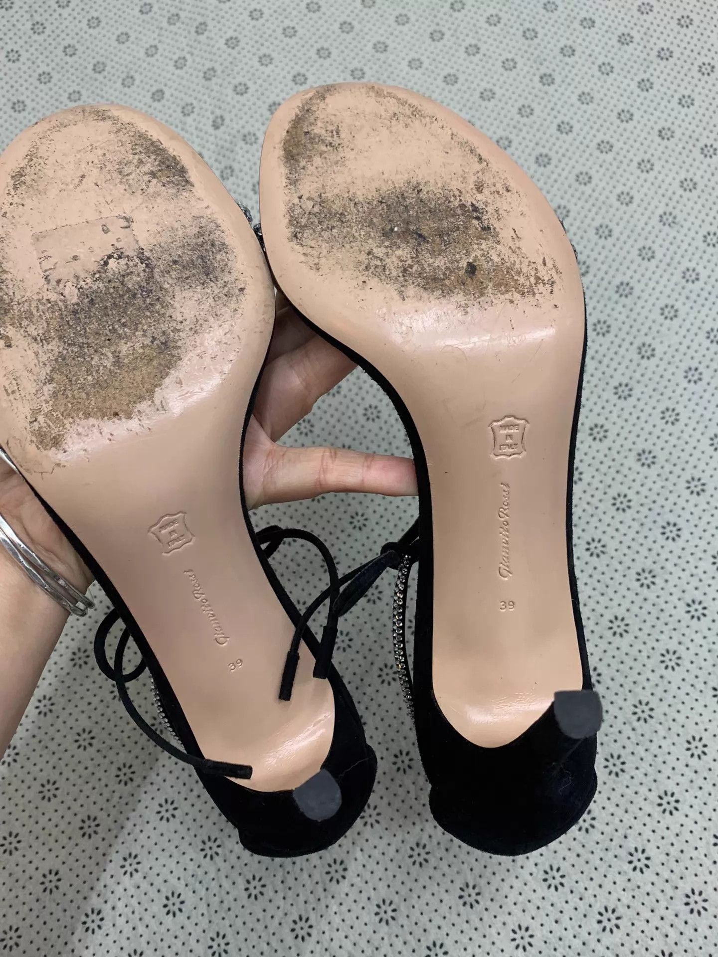 Gianvito Rossi Gianvito Rossi Black Crystal Laced Ankle Strap 39 Mint Size US 8.5 / IT 38.5 - 4 Thumbnail