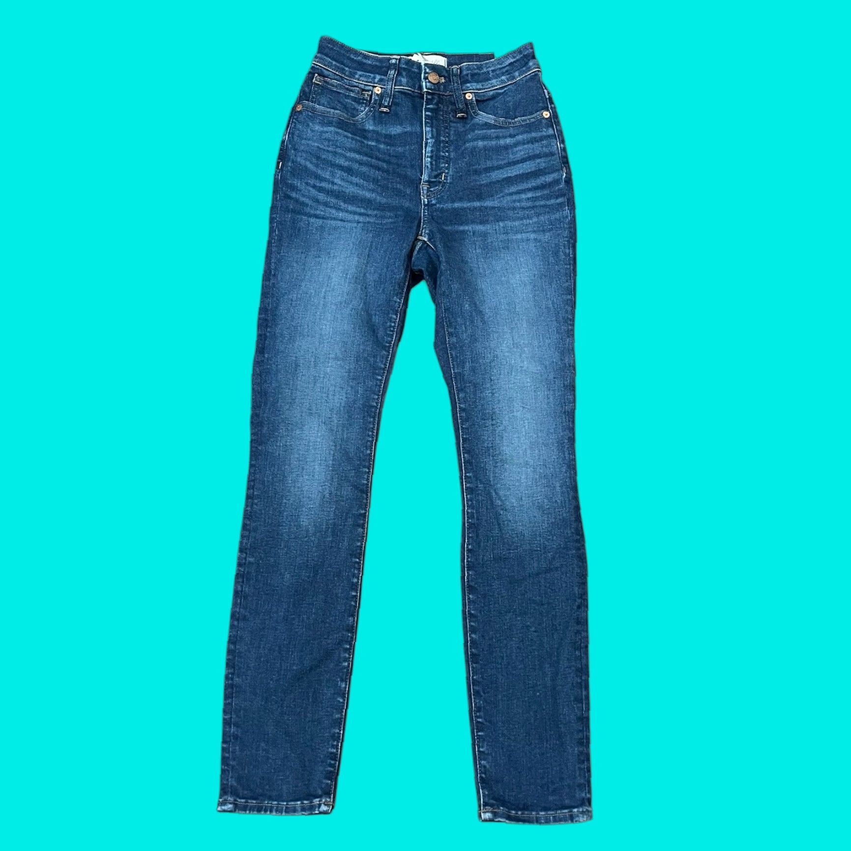 Madewell Madewell Jeans Skinny High Rise 25 Womens Blue Medium NWT Hayes Wash Curvy Slim Regular Size 25 Womens Jeans Size 42" / US 20 - 1 Thumbnail