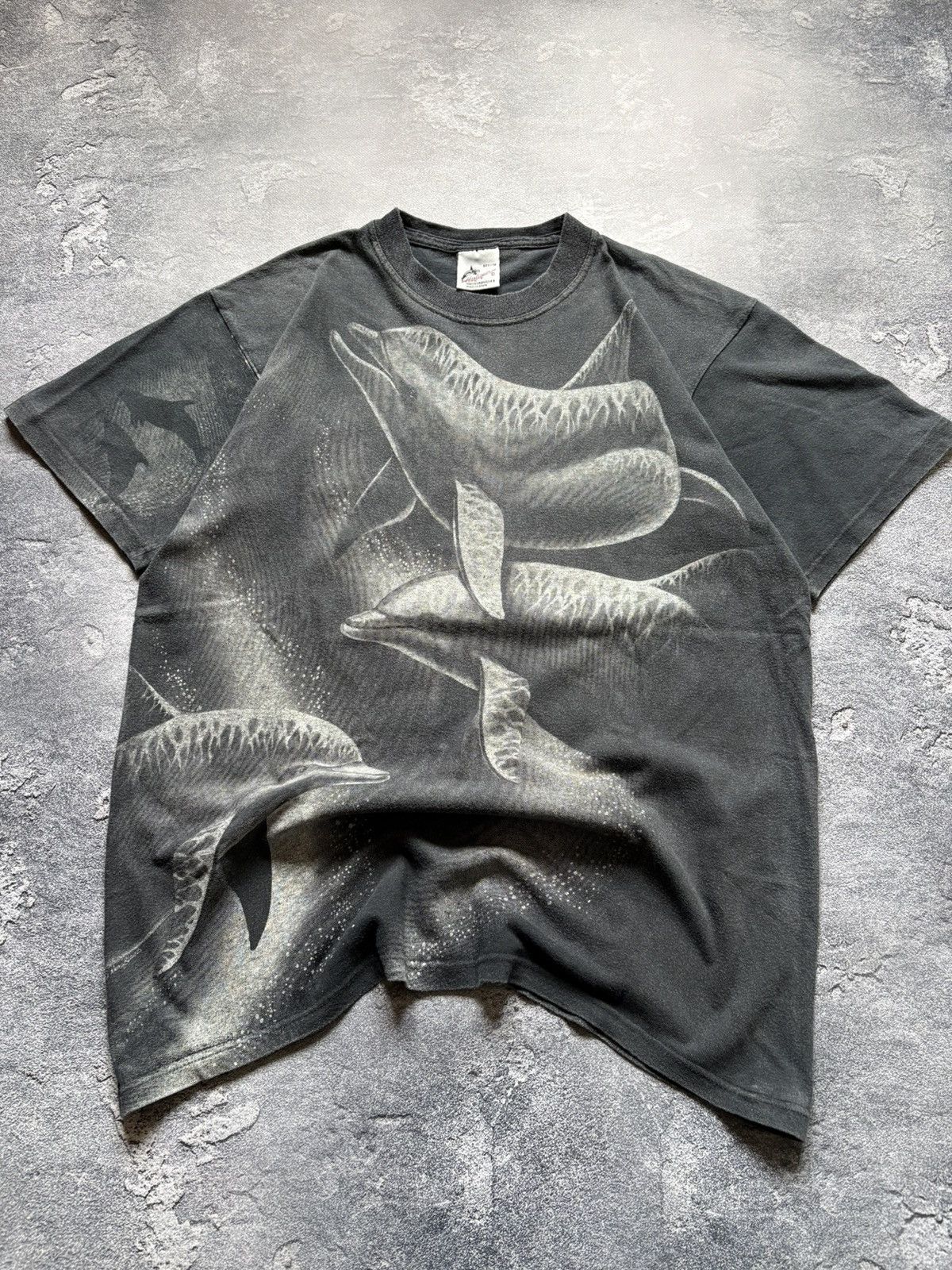 Vintage 90s Harlequin Nancy Blauer Dolphins All Over Print Tee Rare Size US M / EU 48-50 / 2 - 3 Thumbnail