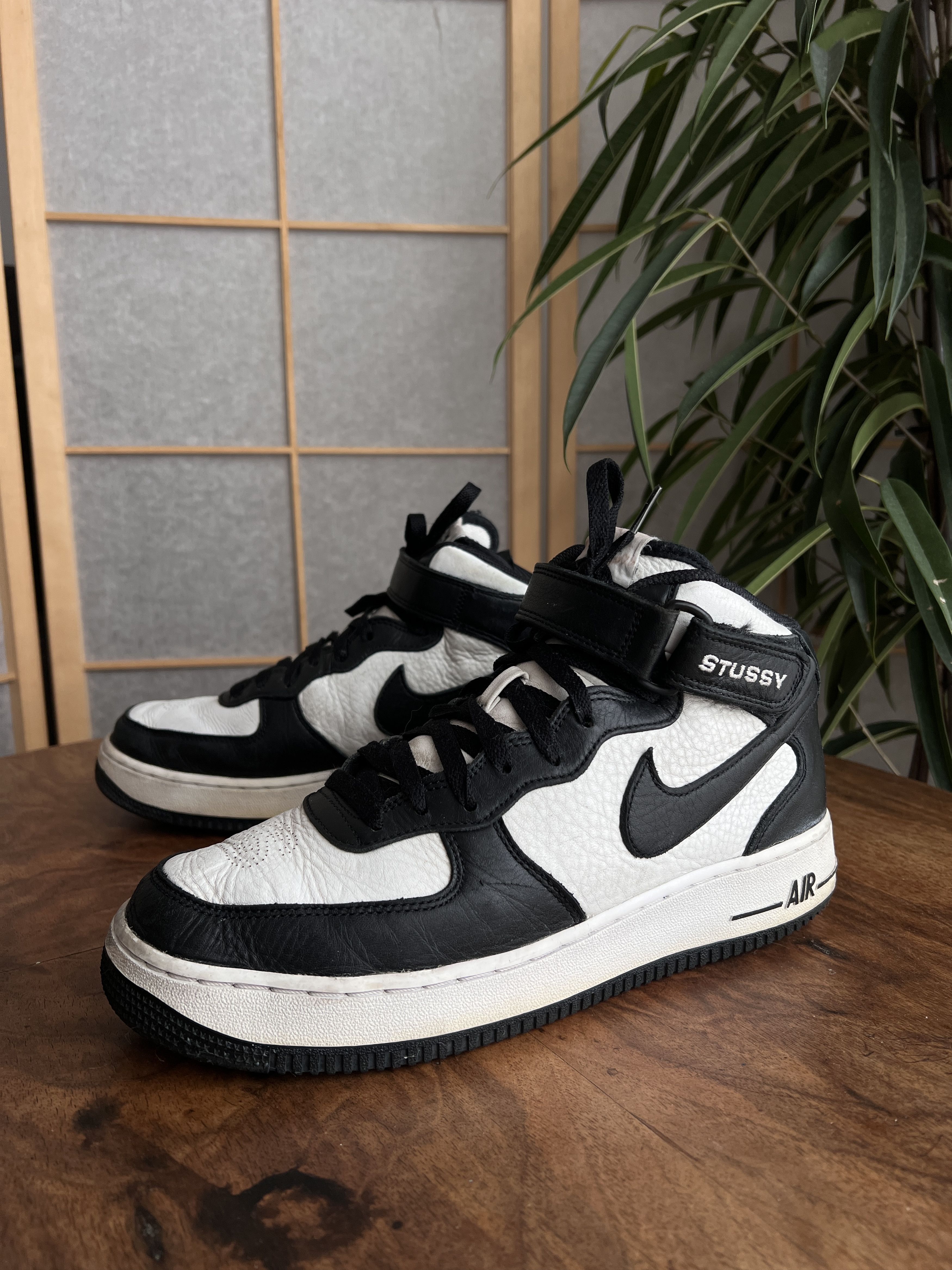 Stussy x Nike Air Force 1 Mid sneakers y2k shoes rap hip hop