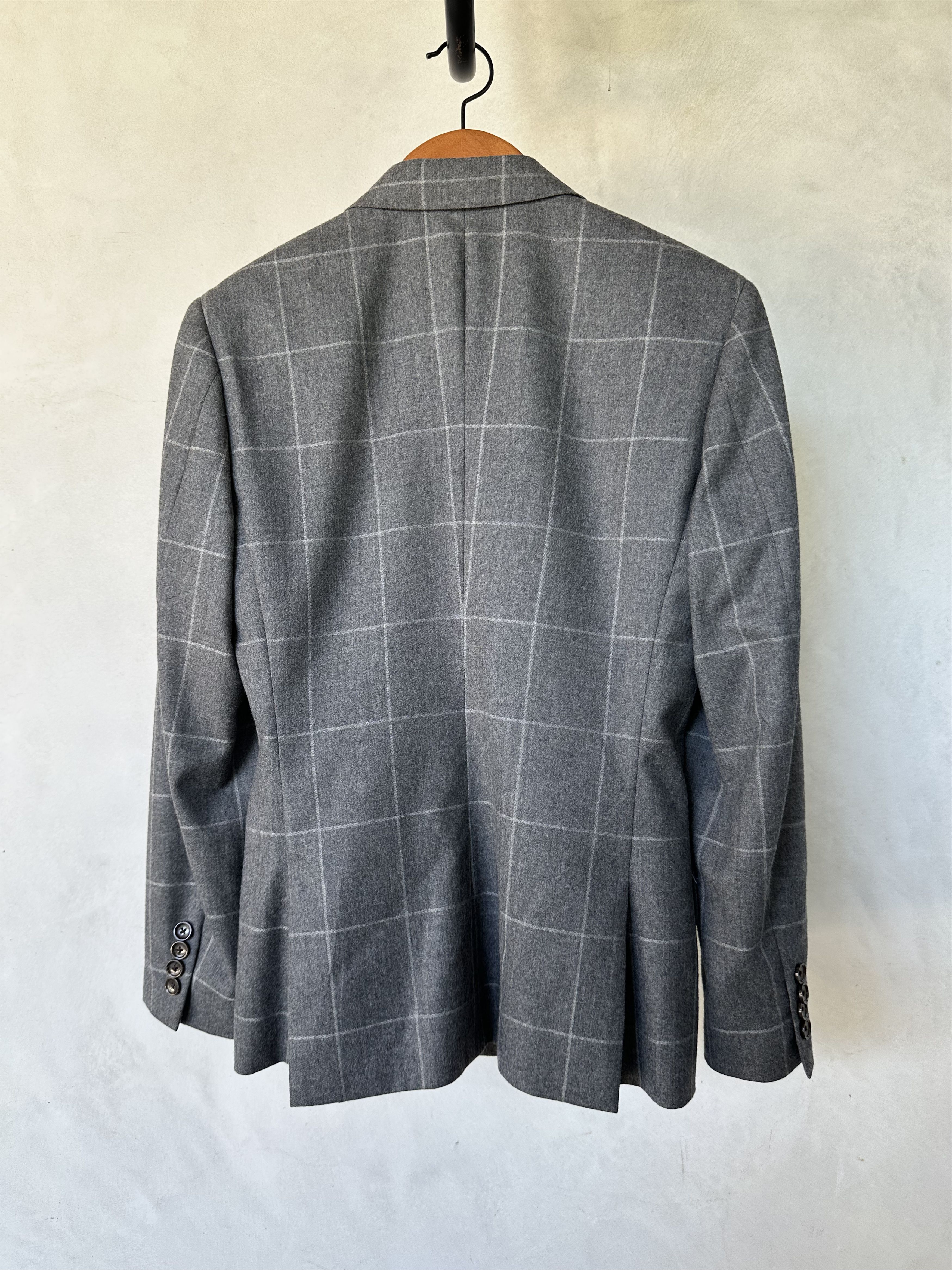 J.Crew Double Breasted Flannel Windowpane Sportscoat Size 34S - 4 Thumbnail