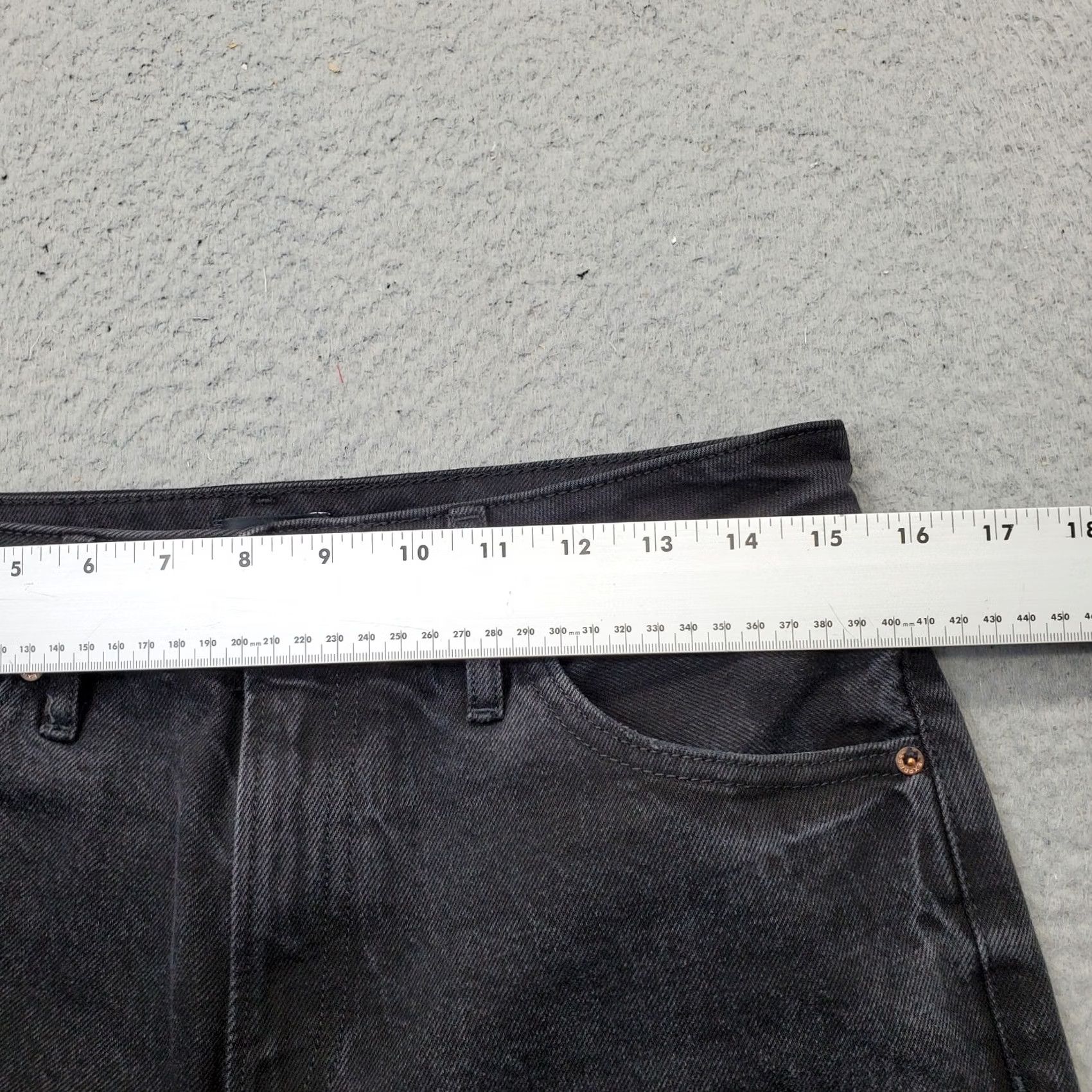 Express Express Jeans Womens 6R Black Denim Stretch High Rise Distressed Wide Leg Size 28" / US 6 / IT 42 - 6 Thumbnail