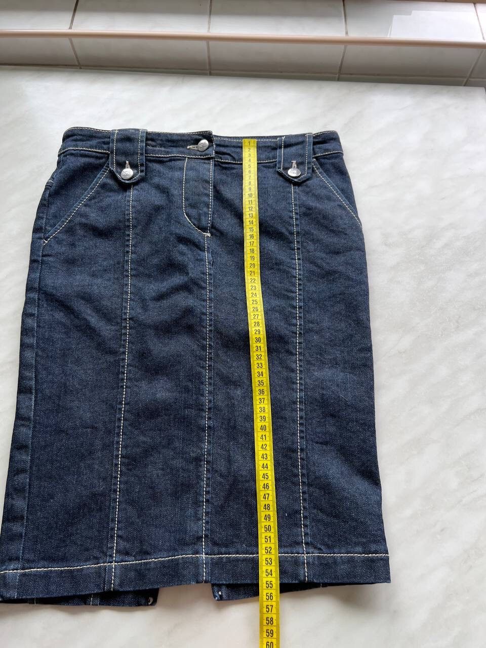 Other Vintage Iceberg button denim jeans skirt mini midi maxi 90s Size 30" / US 8 / IT 44 - 14 Thumbnail