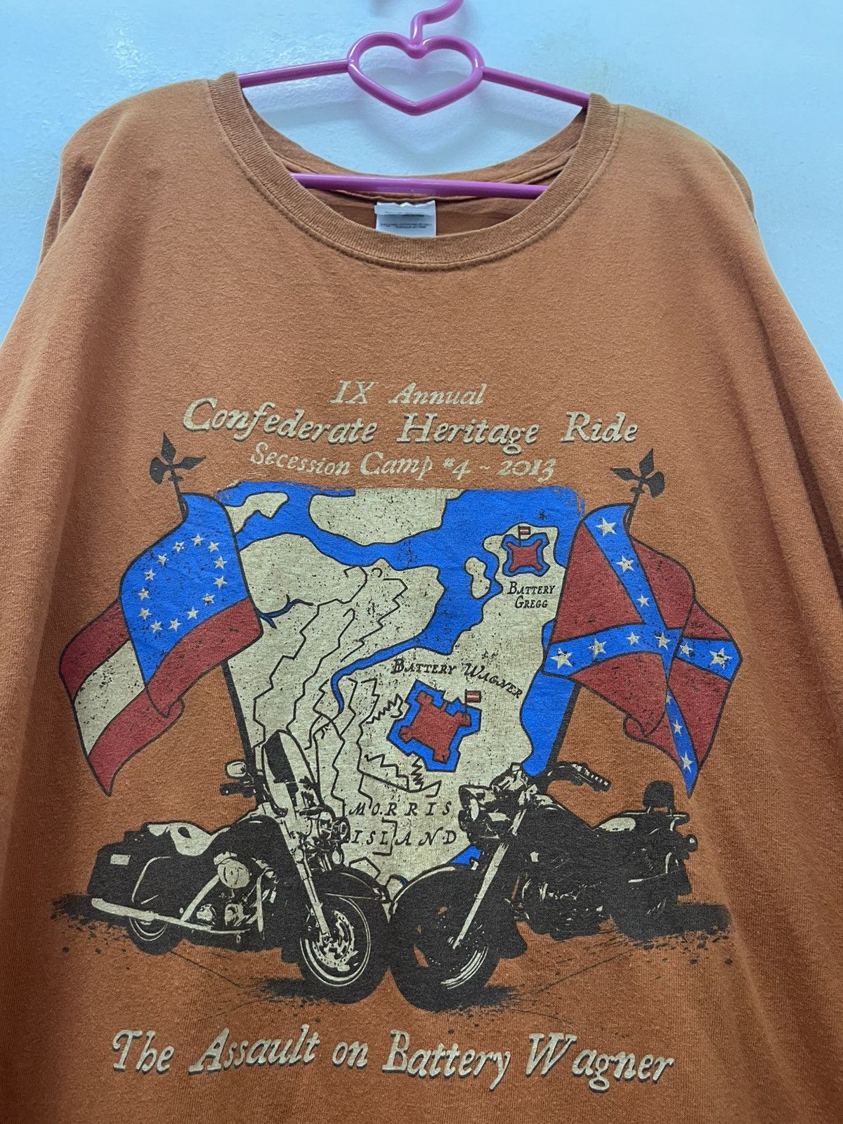 Vintage Rare CONFEDERATE HERITAGE RIDE Harley Davidson Rider Tee Size US XXL / EU 58 / 5 - 2 Thumbnail